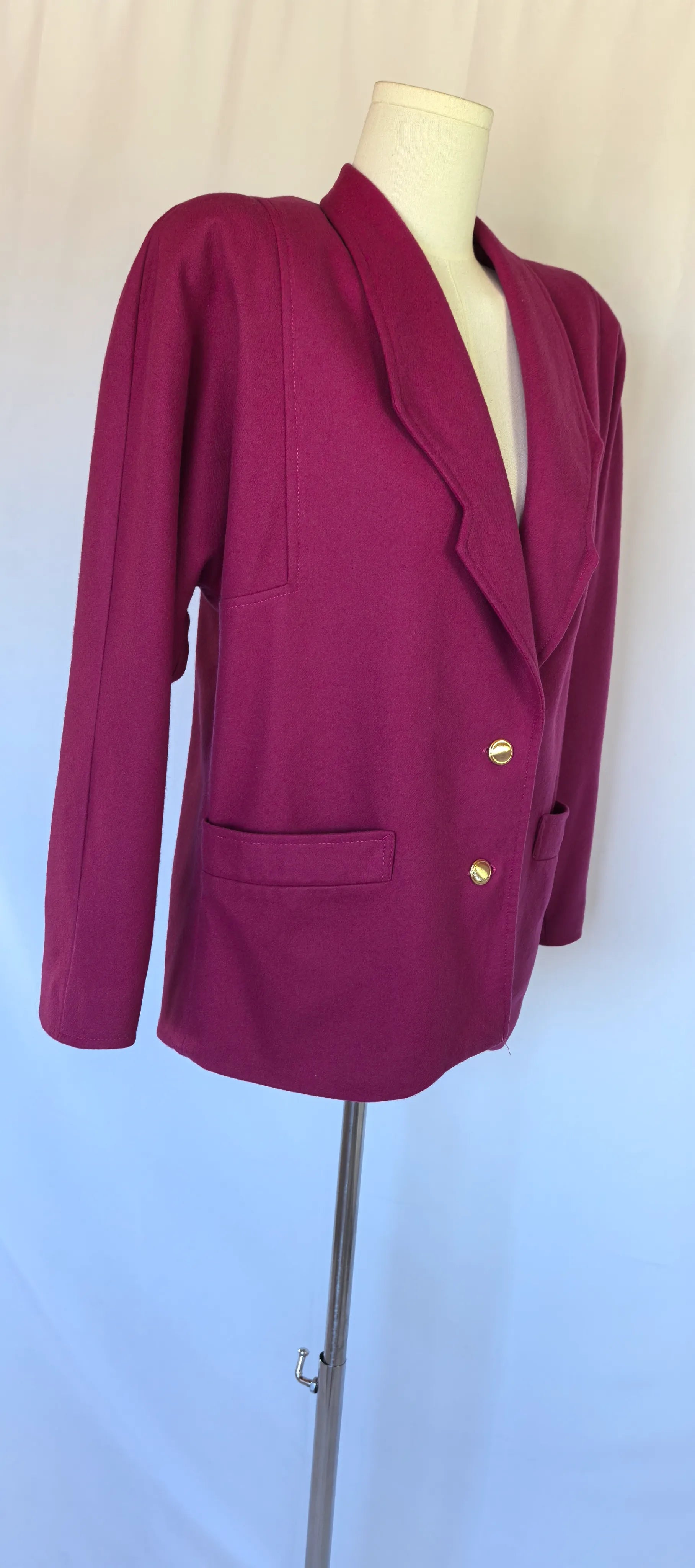 Sacou fucsia din lana si casmir