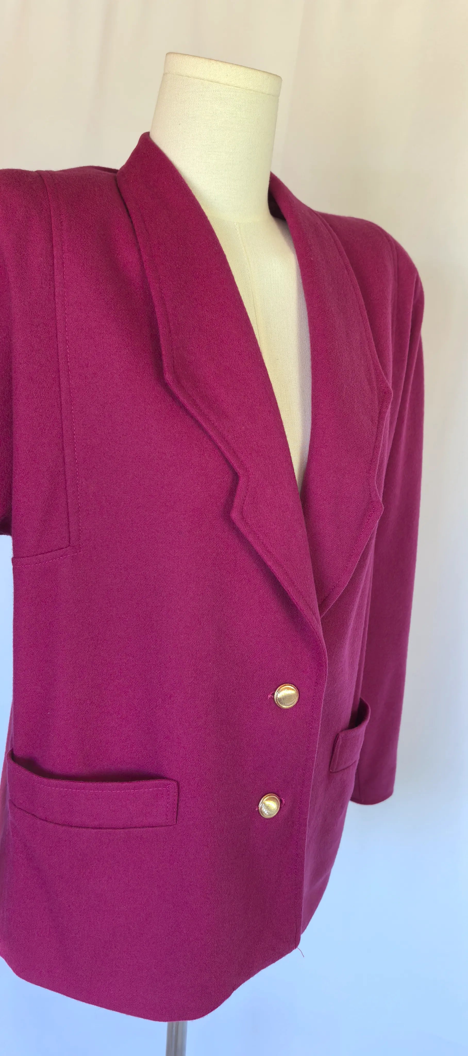 Sacou fucsia din lana si casmir