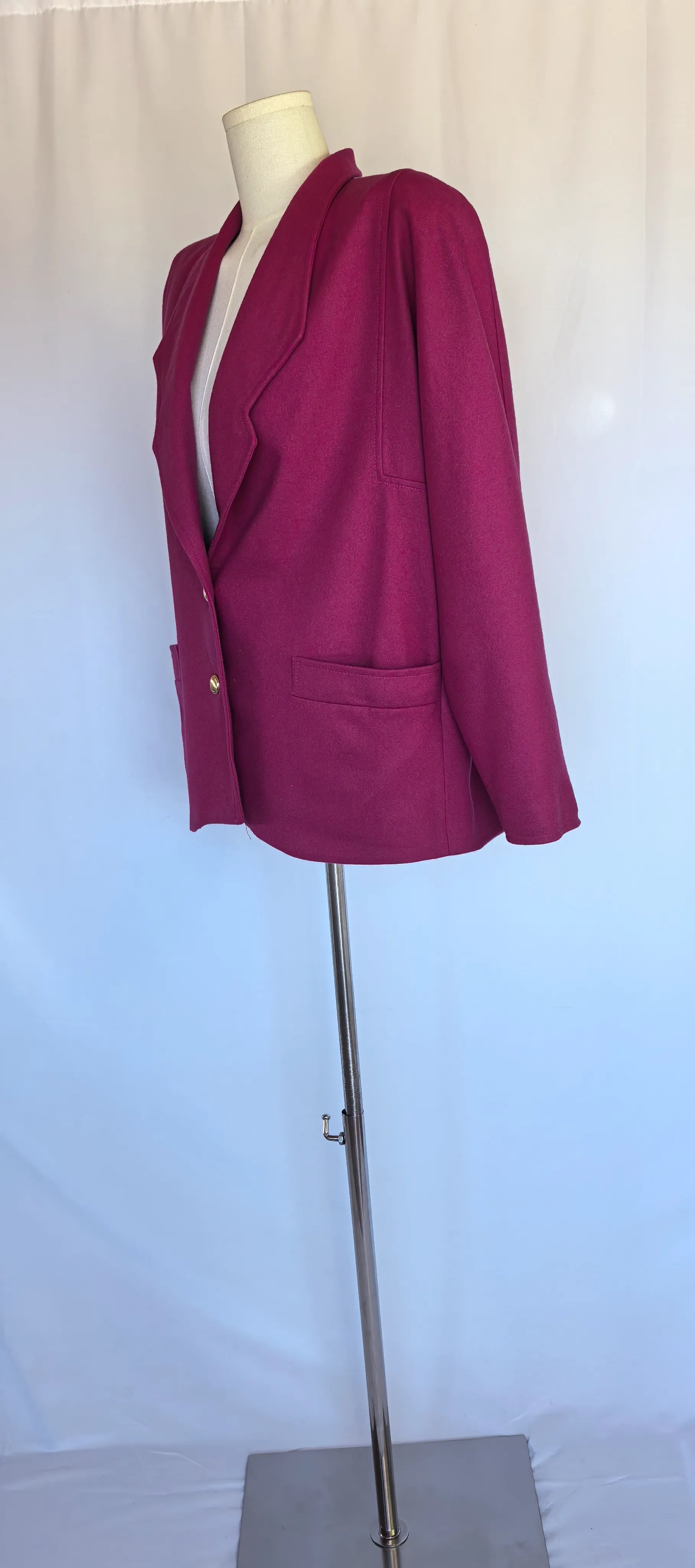 Sacou fucsia din lana si casmir