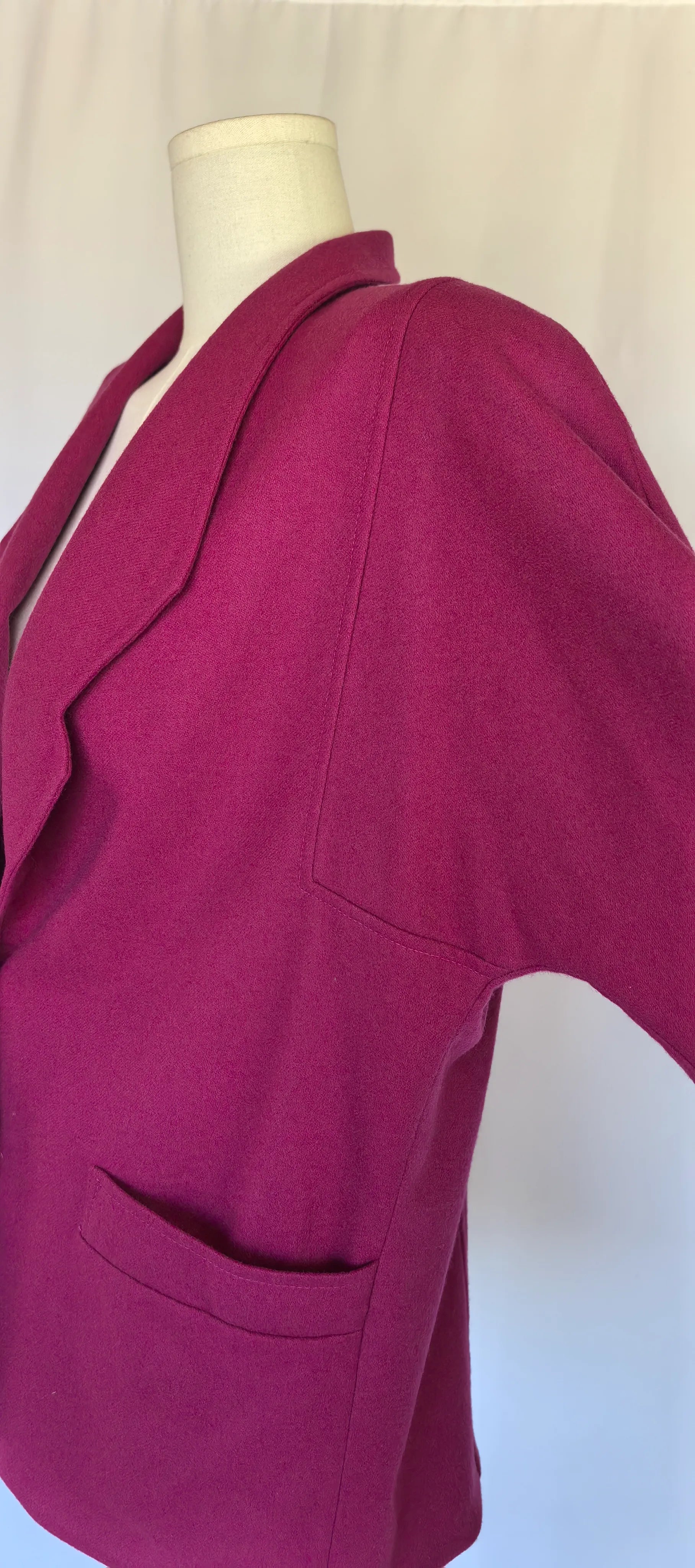 Sacou fucsia din lana si casmir