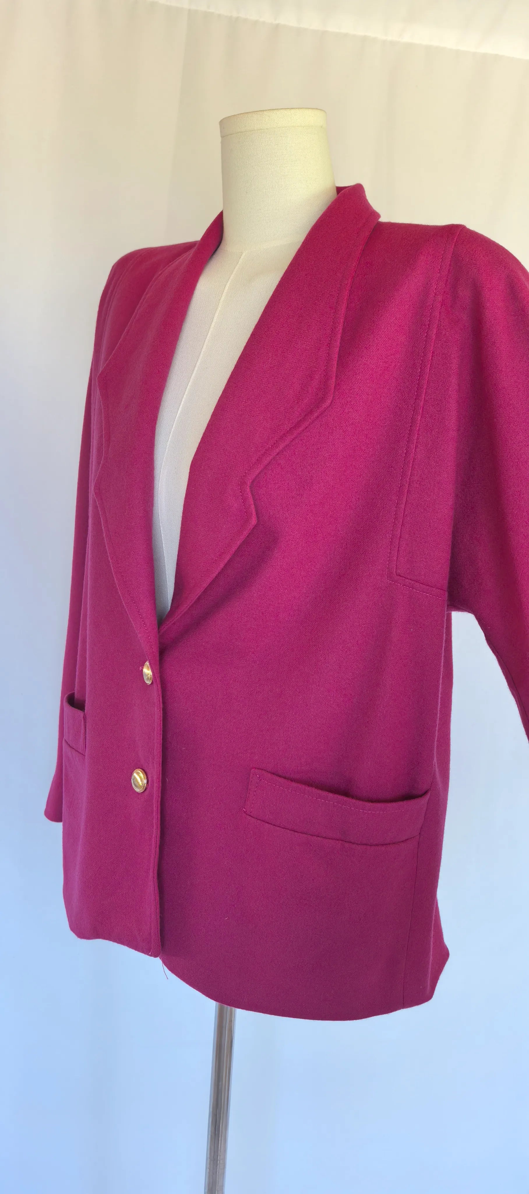 Sacou fucsia din lana si casmir