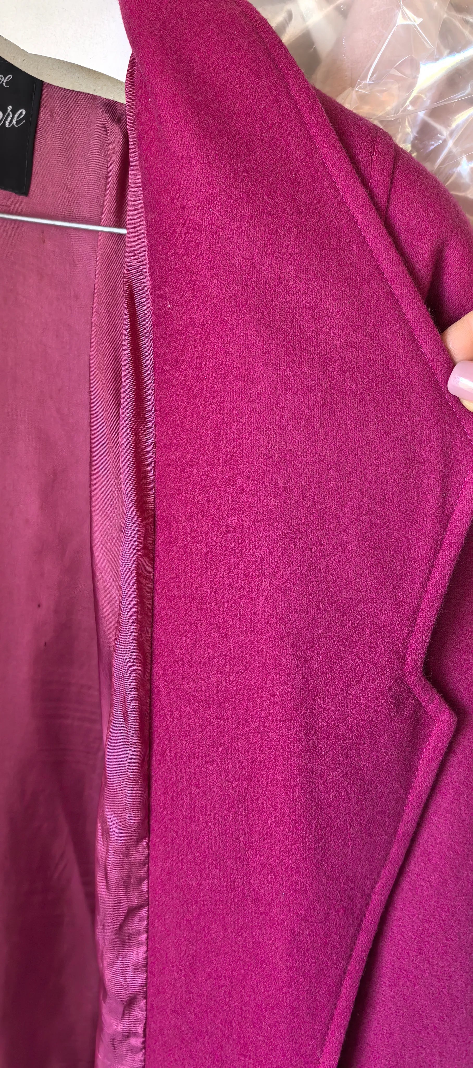 Sacou fucsia din lana si casmir