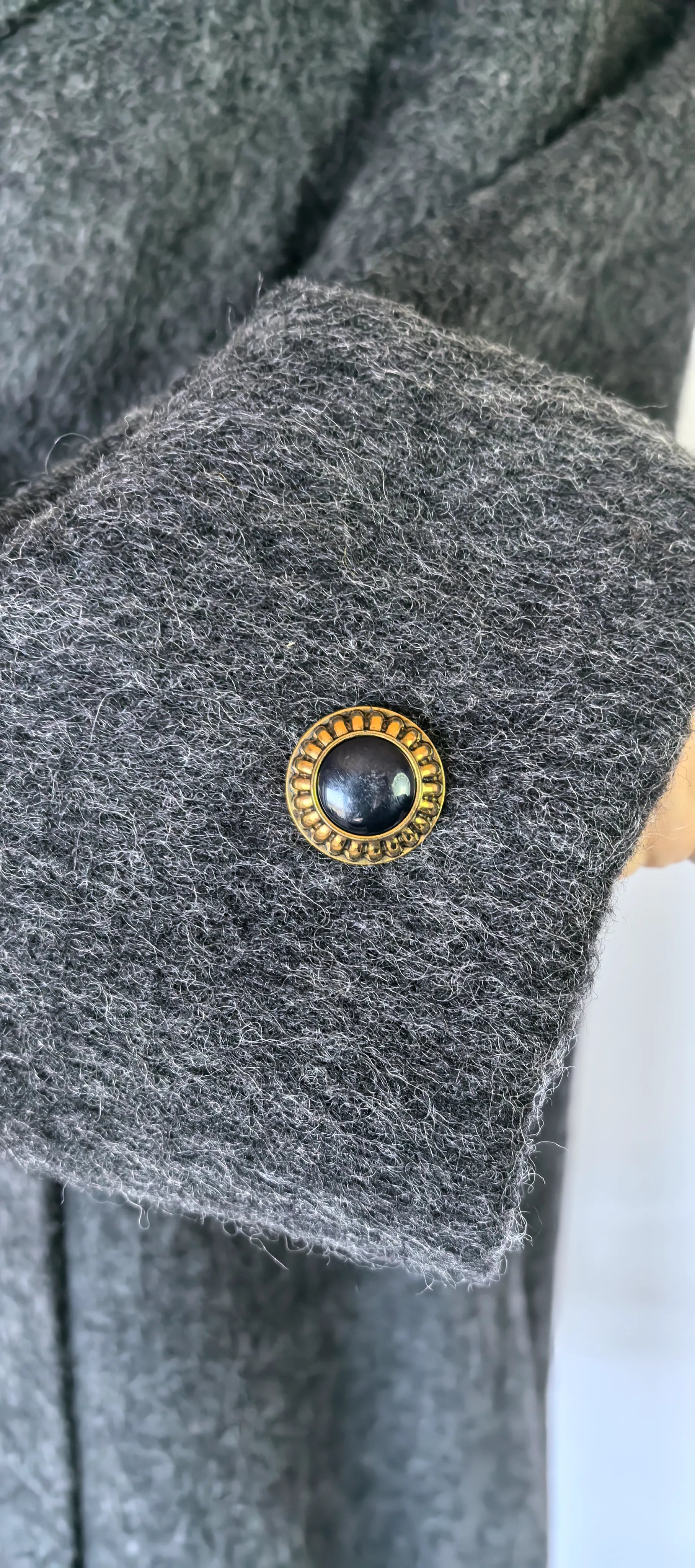 Palton amplu din lana  cu fir lung -Team Mode