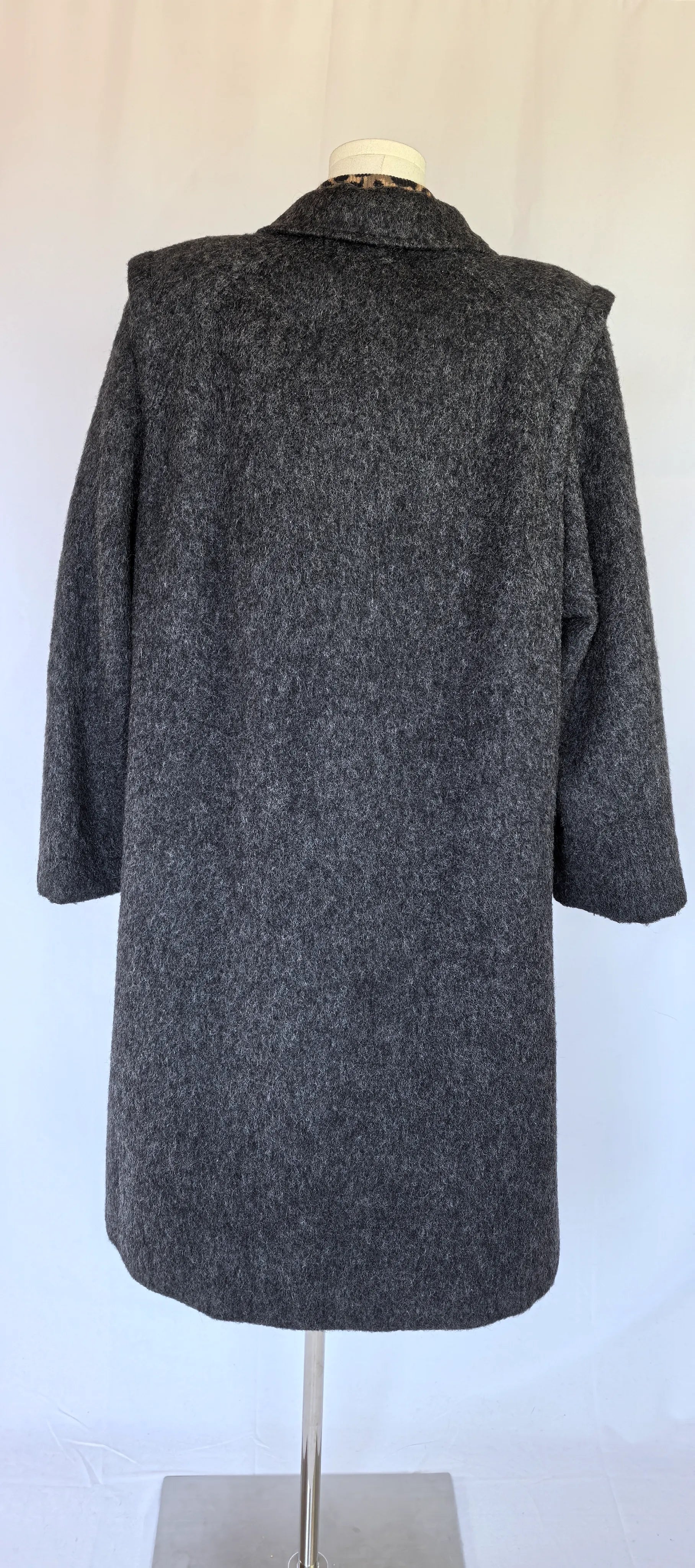 Palton amplu din lana  cu fir lung -Team Mode