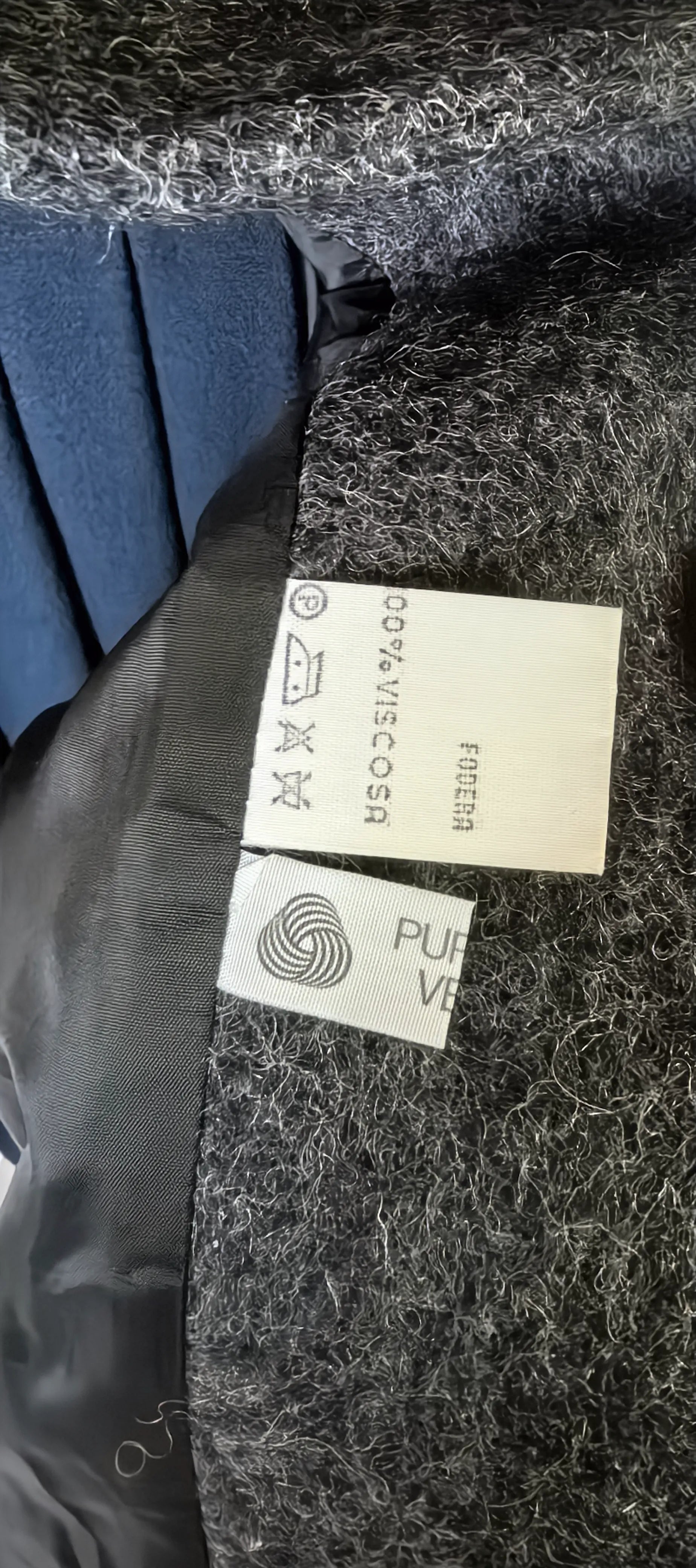 Palton amplu din lana  cu fir lung -Team Mode