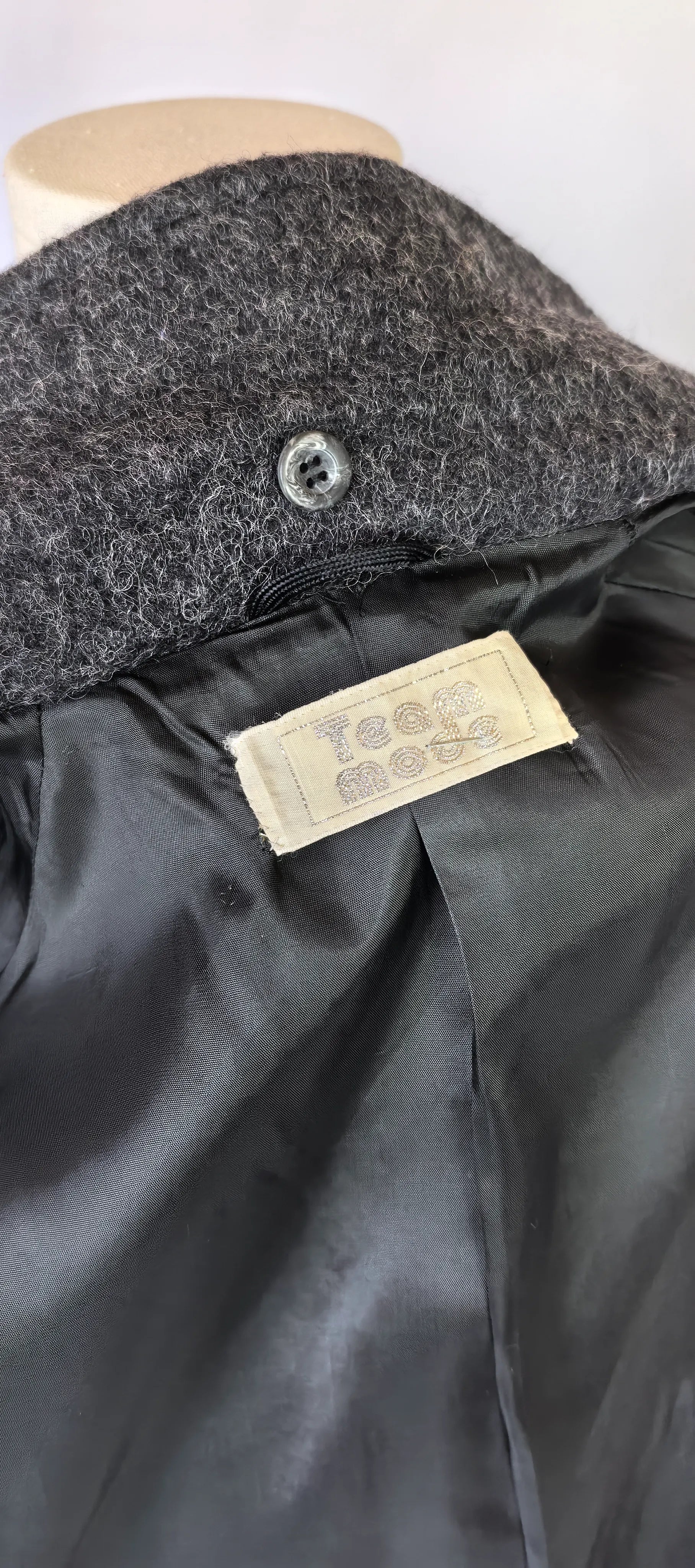 Palton amplu din lana  cu fir lung -Team Mode