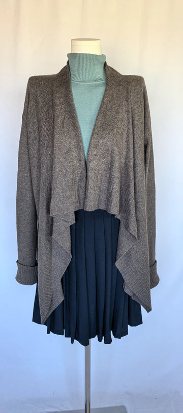 Cardigan asimetric din casmir - Aqua Cashmere