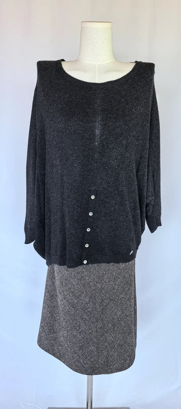 Pulover asimetric  blend vascoza si angora