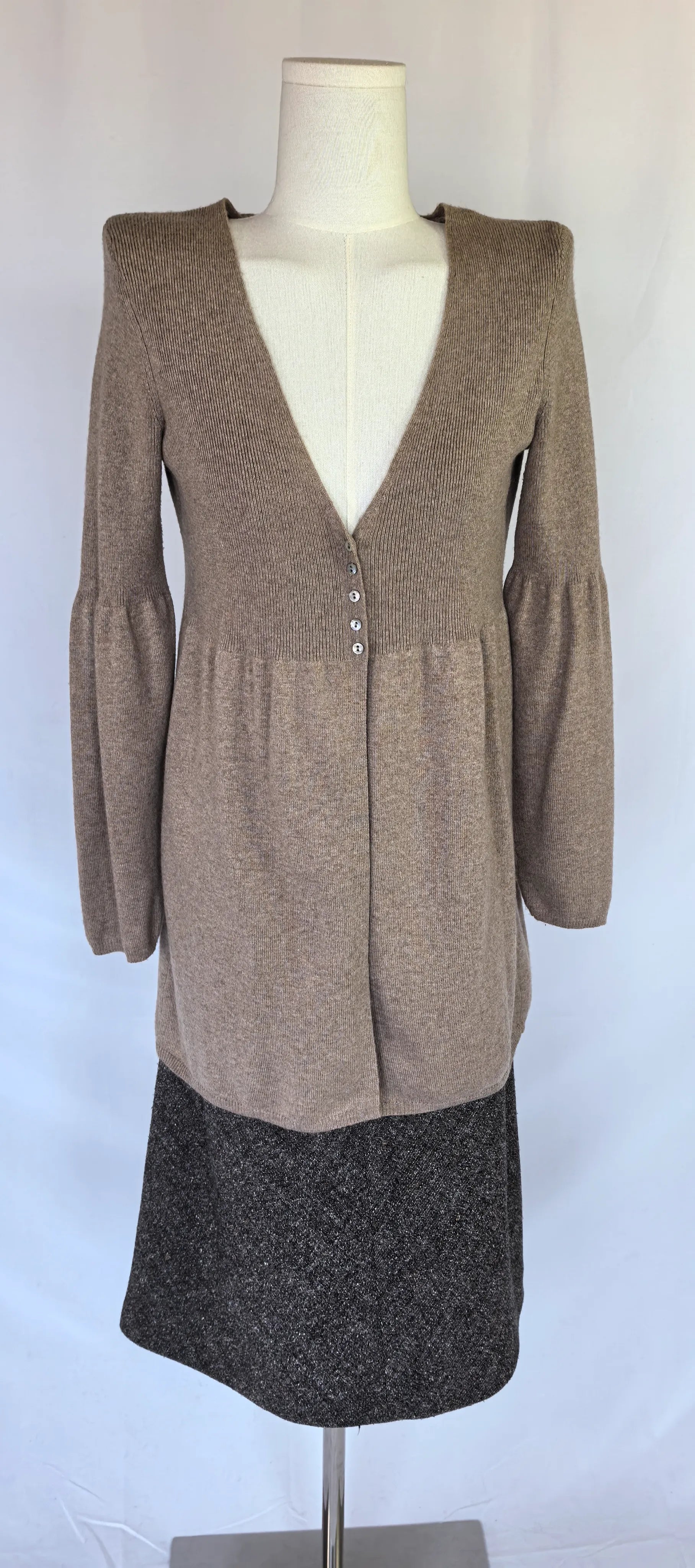 Cardigan lung din blend lana si casmir - Madeleine