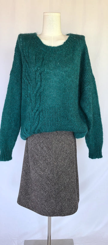 Pulover oversized din blend de lana si alpaca - Elsamanda