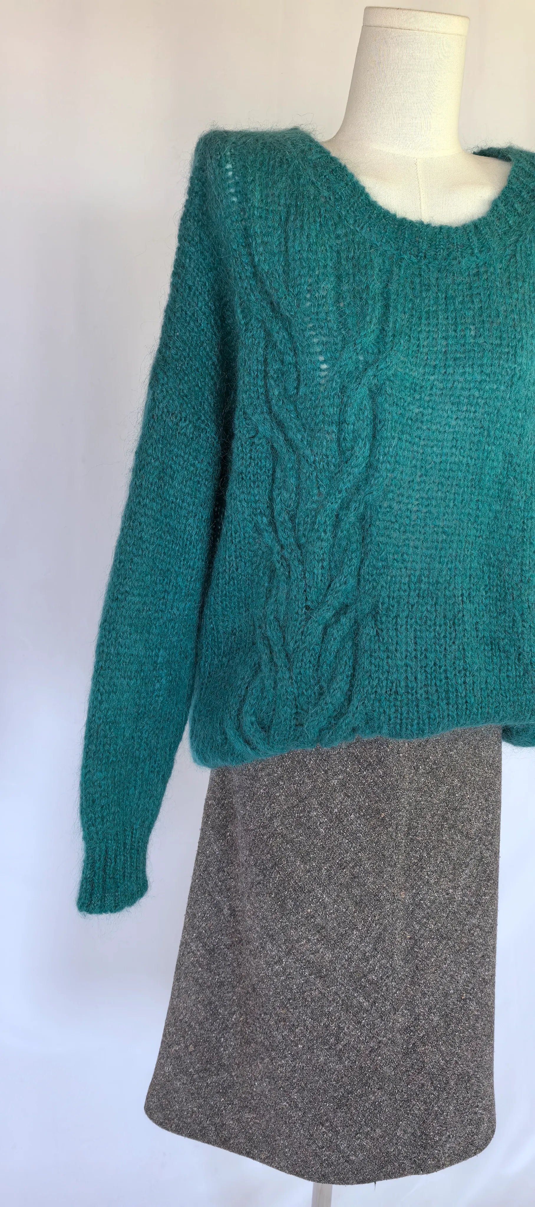 Pulover oversized din blend de lana si alpaca - Elsamanda