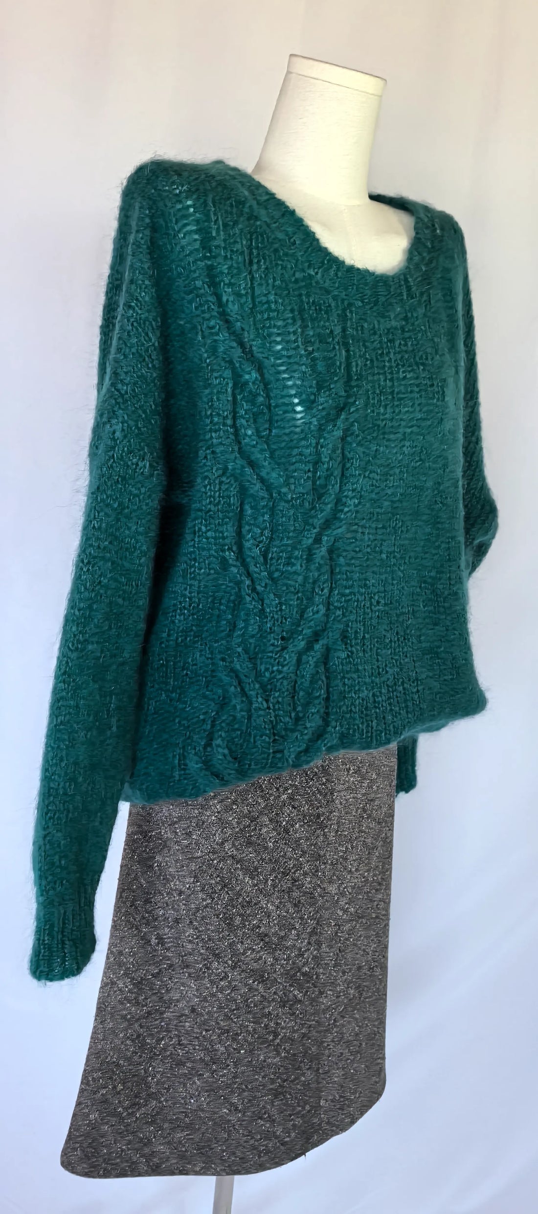 Pulover oversized din blend de lana si alpaca - Elsamanda