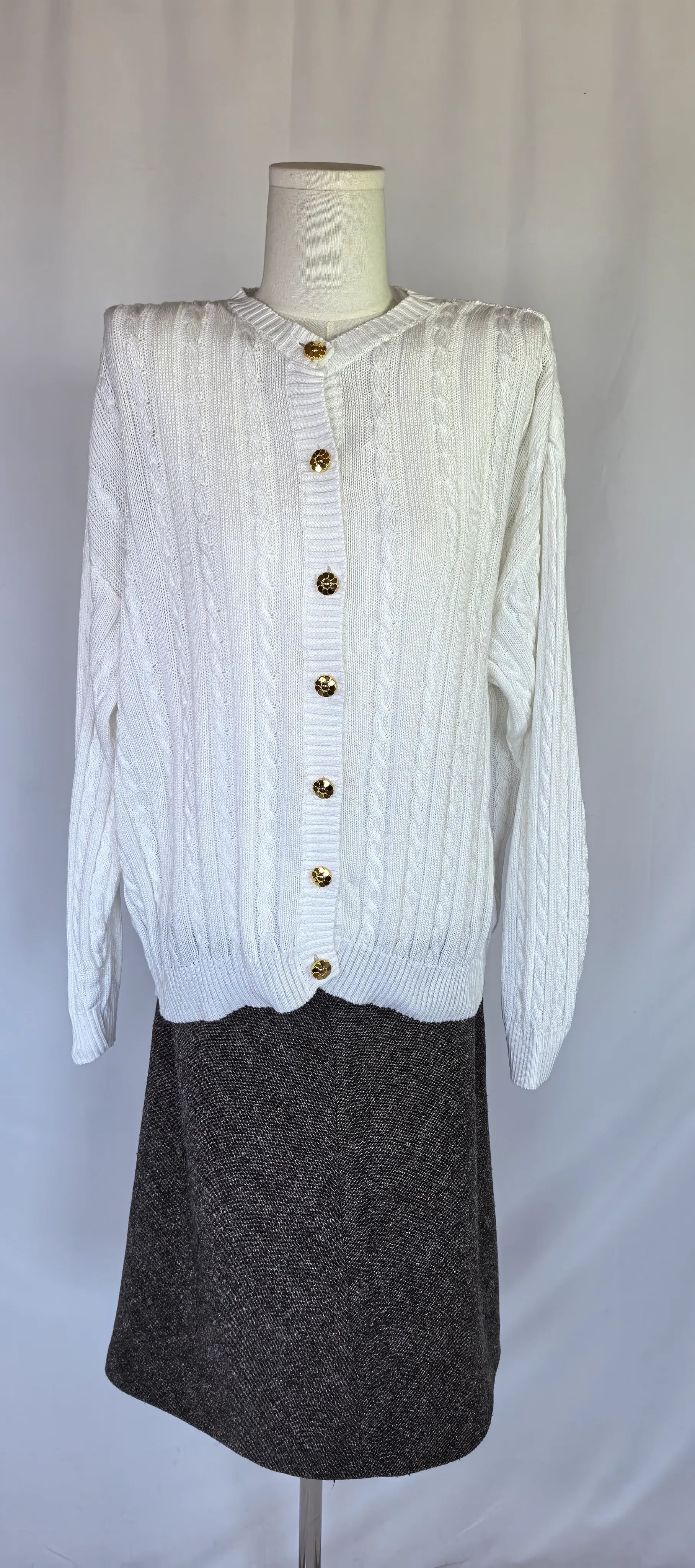 Cardigan din bumbac cu torsade