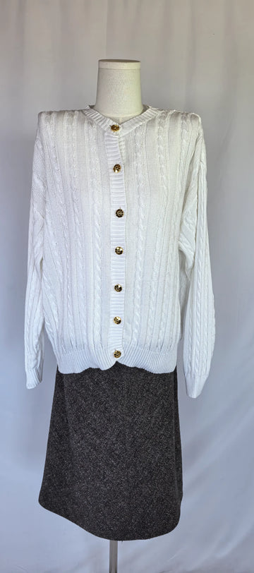 Cardigan din bumbac cu torsade