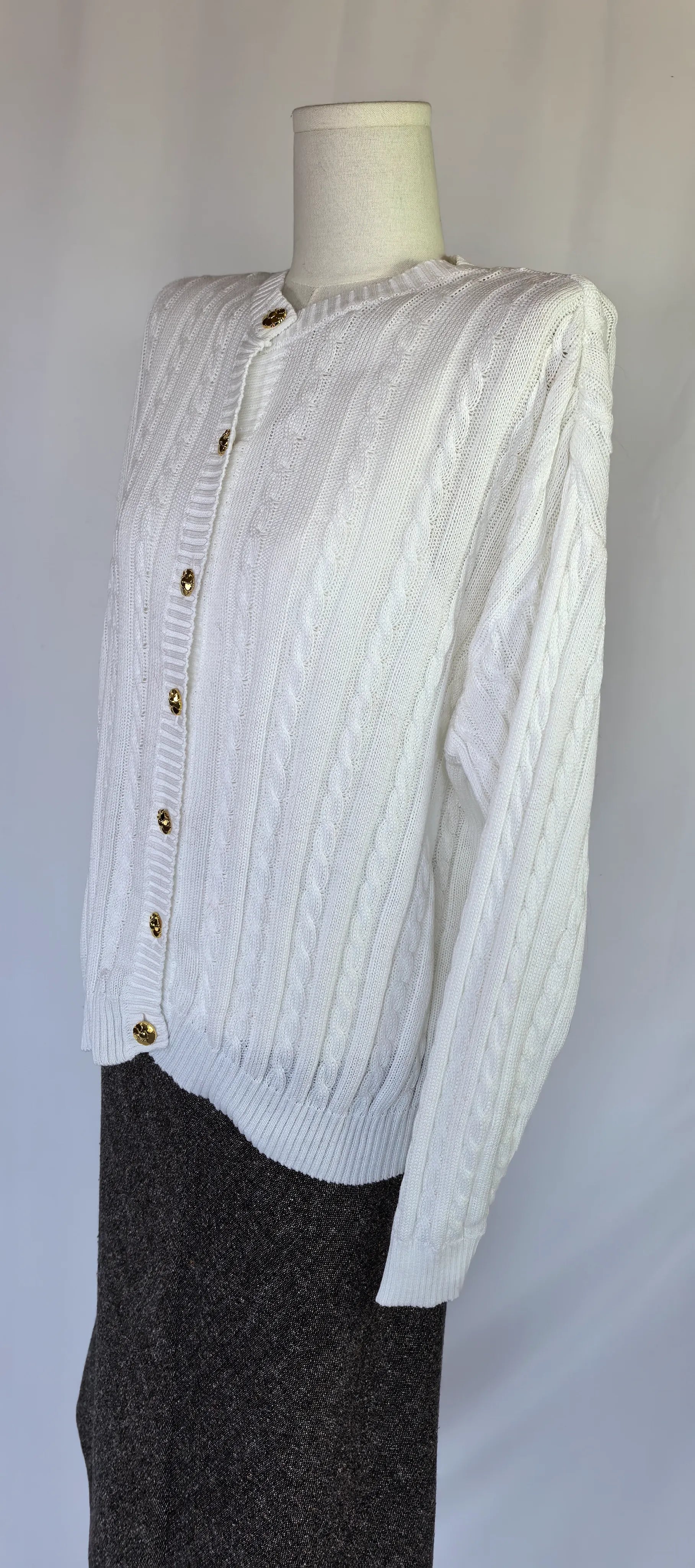 Cardigan din bumbac cu torsade