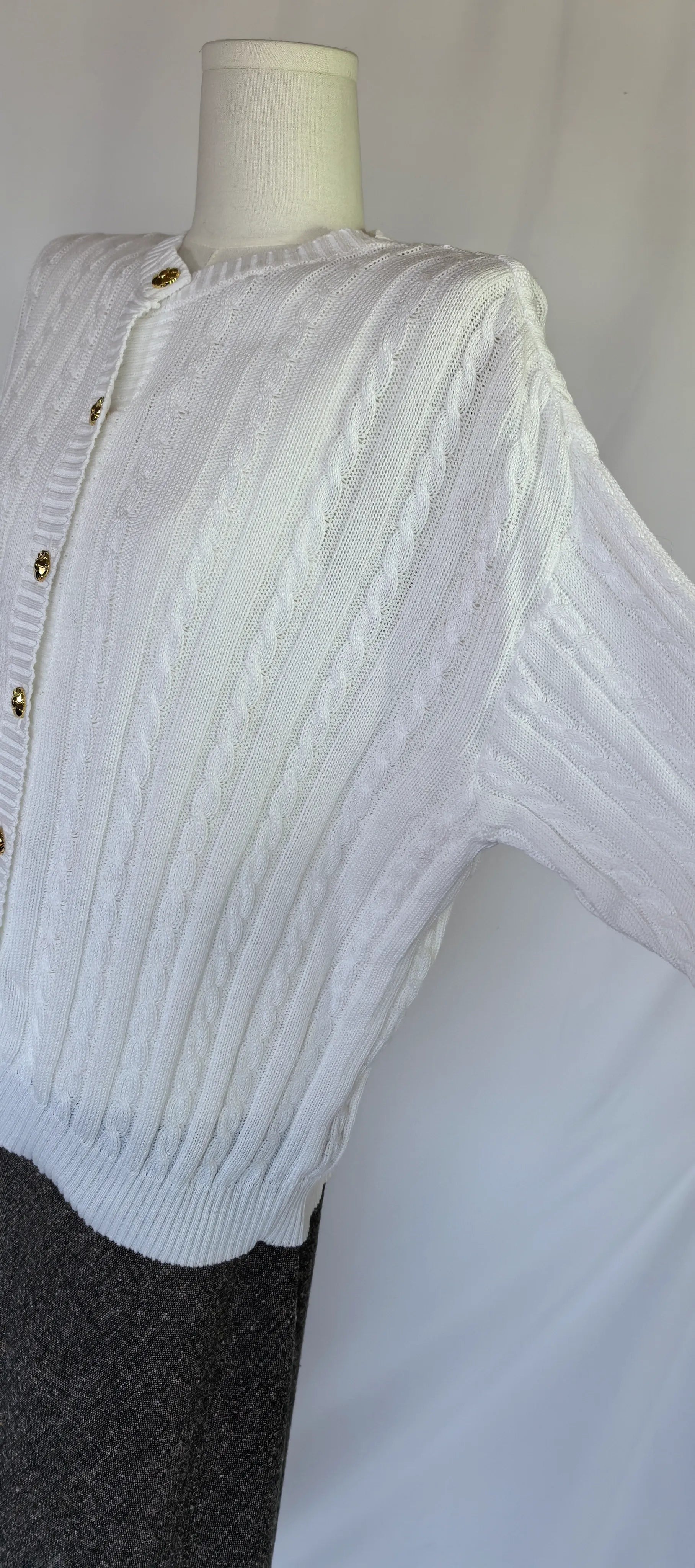 Cardigan din bumbac cu torsade