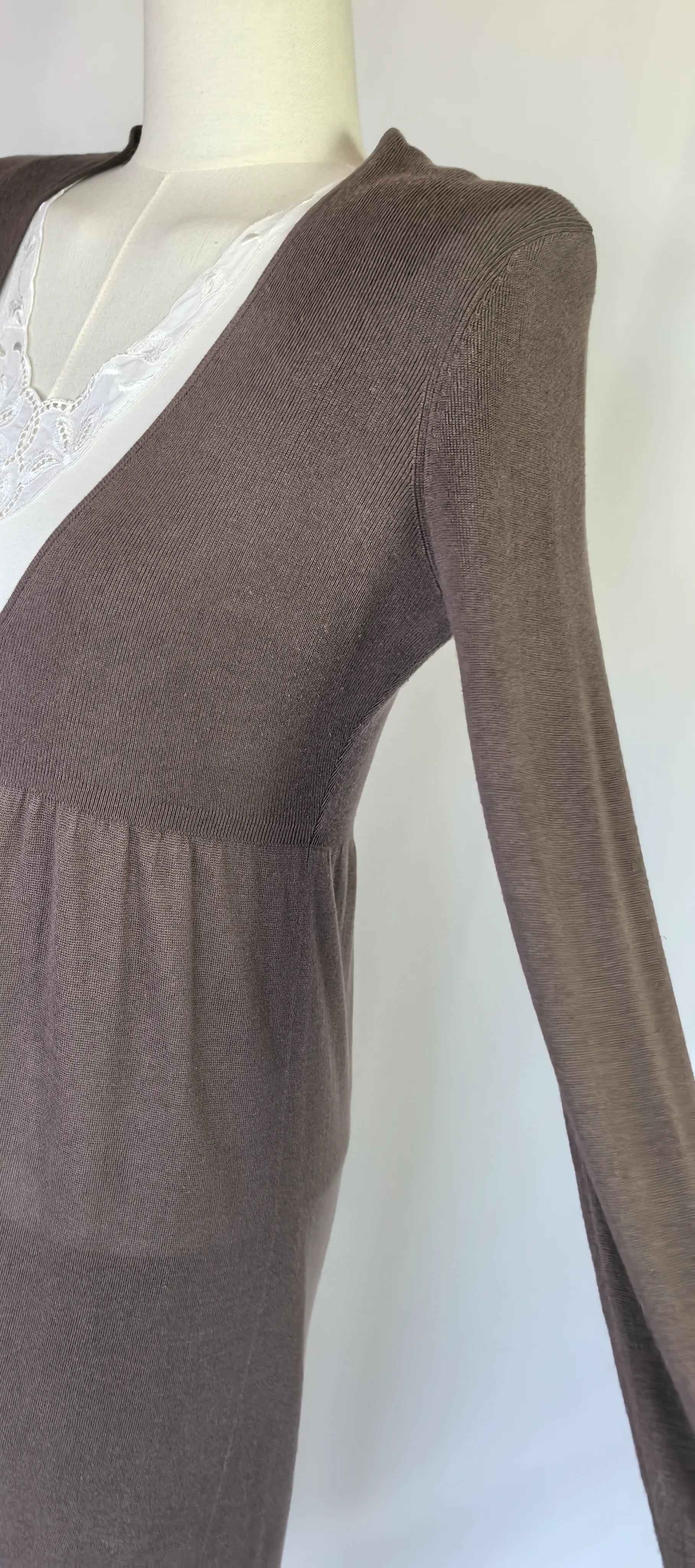 Cardigan lung din matase tricotata