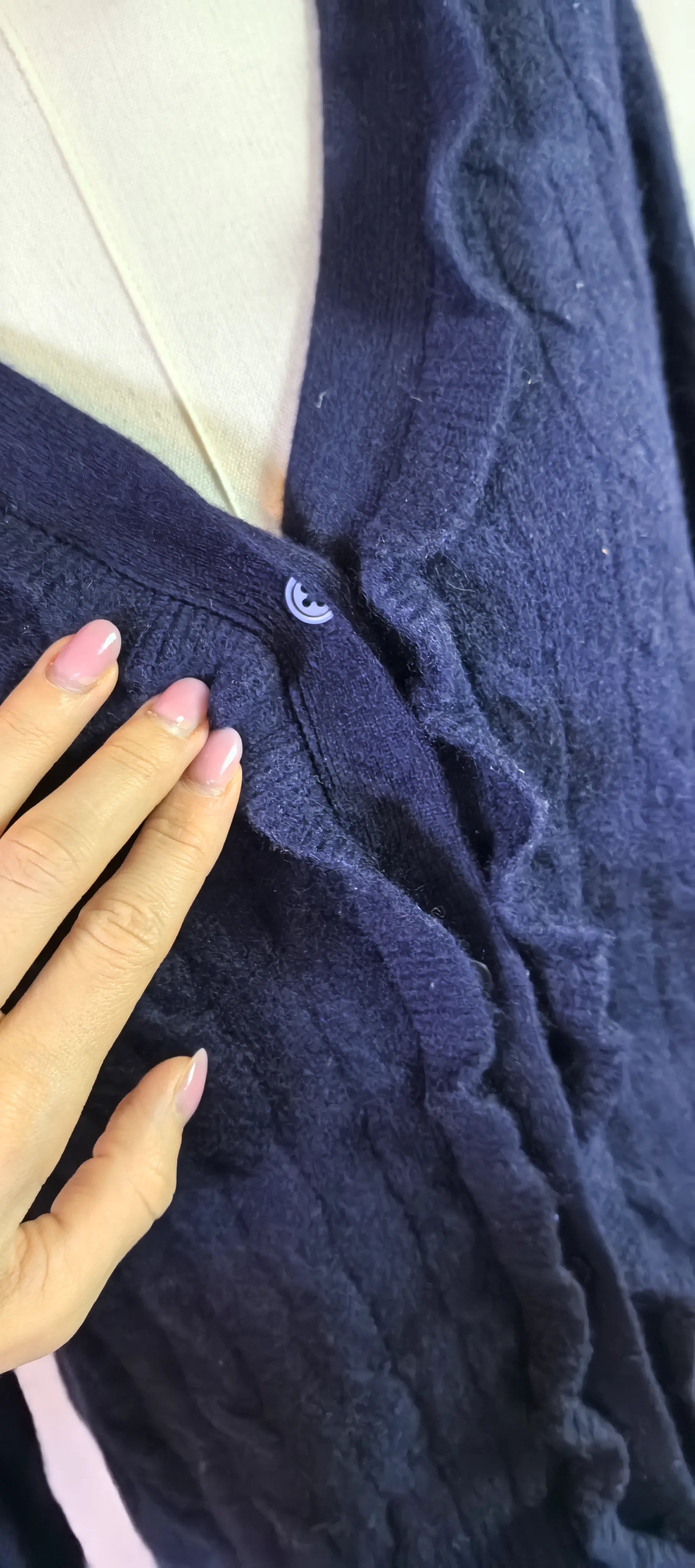 Pulover din casmir cu torsade si volane  - Aqua