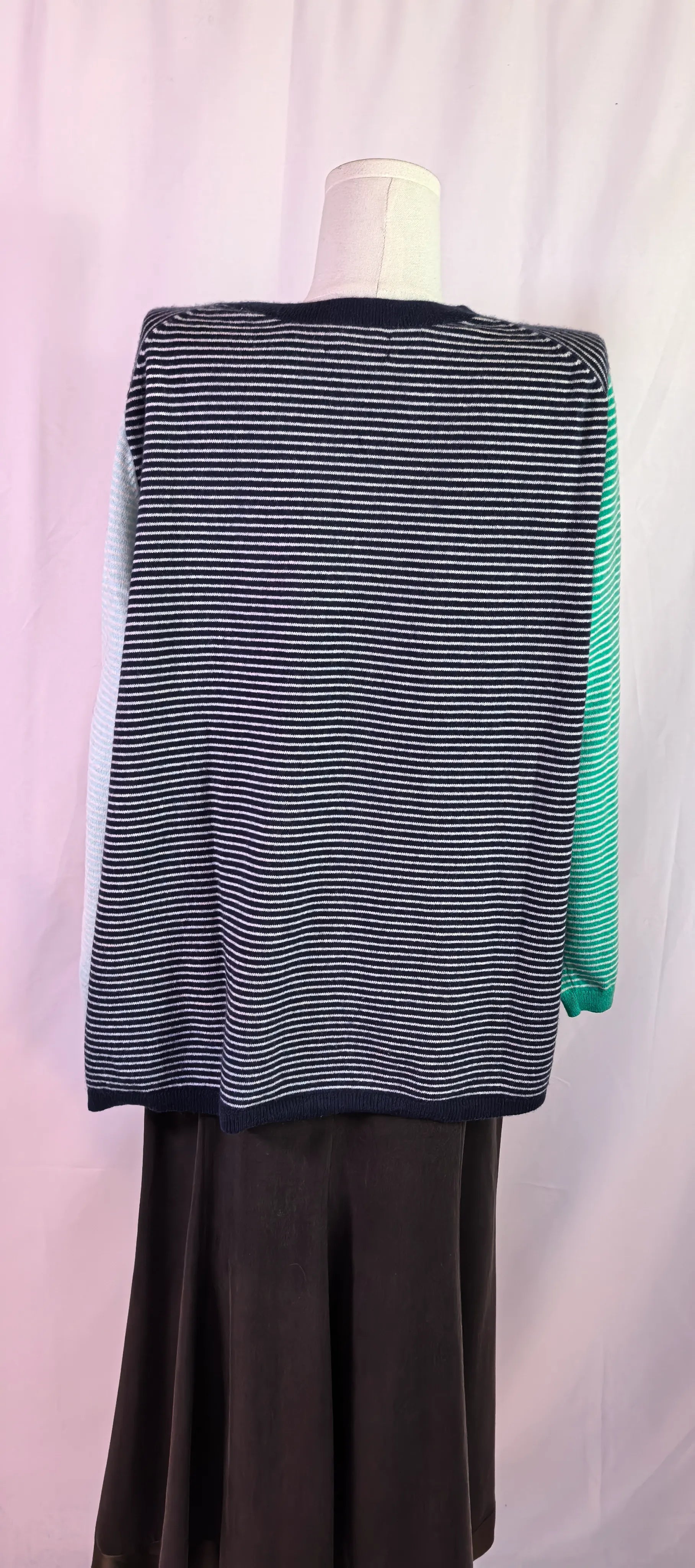 Pulover din casmir cu dungi - Lands' End