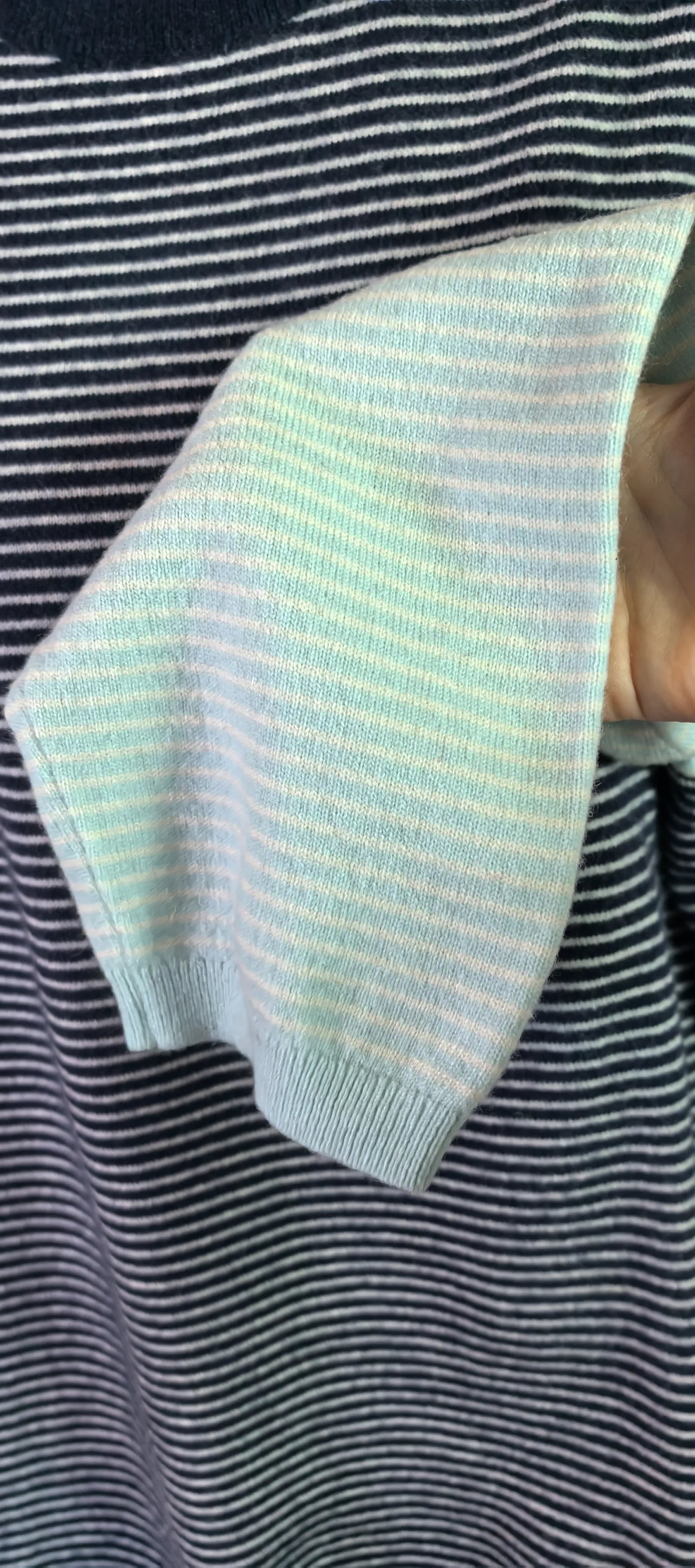 Pulover din casmir cu dungi - Lands' End