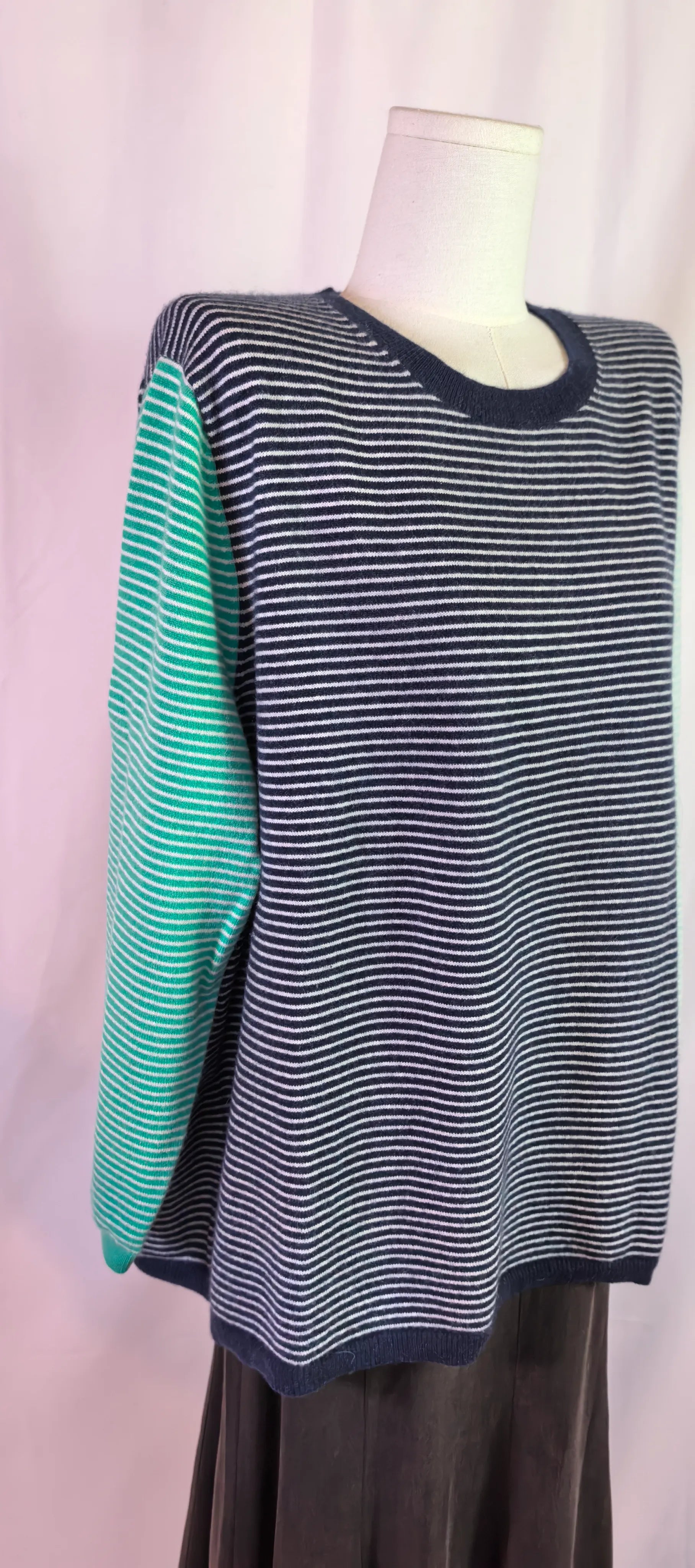 Pulover din casmir cu dungi - Lands' End