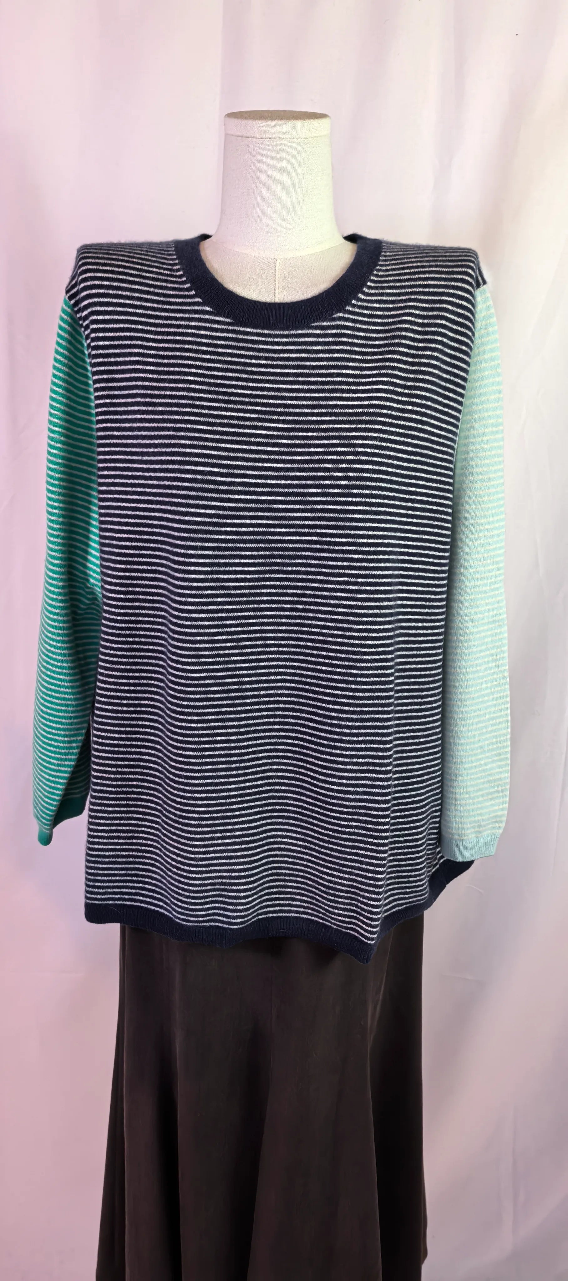 Pulover din casmir cu dungi - Lands' End