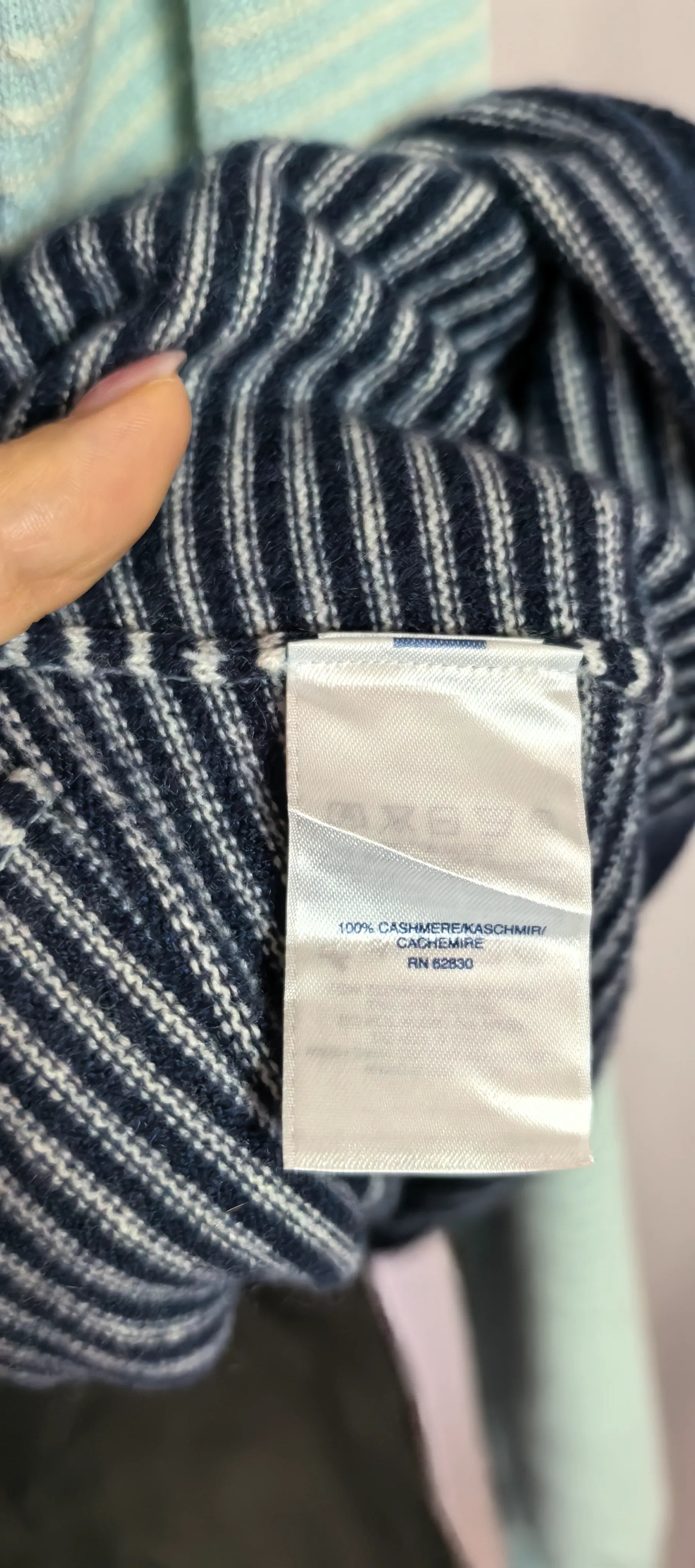 Pulover din casmir cu dungi - Lands' End