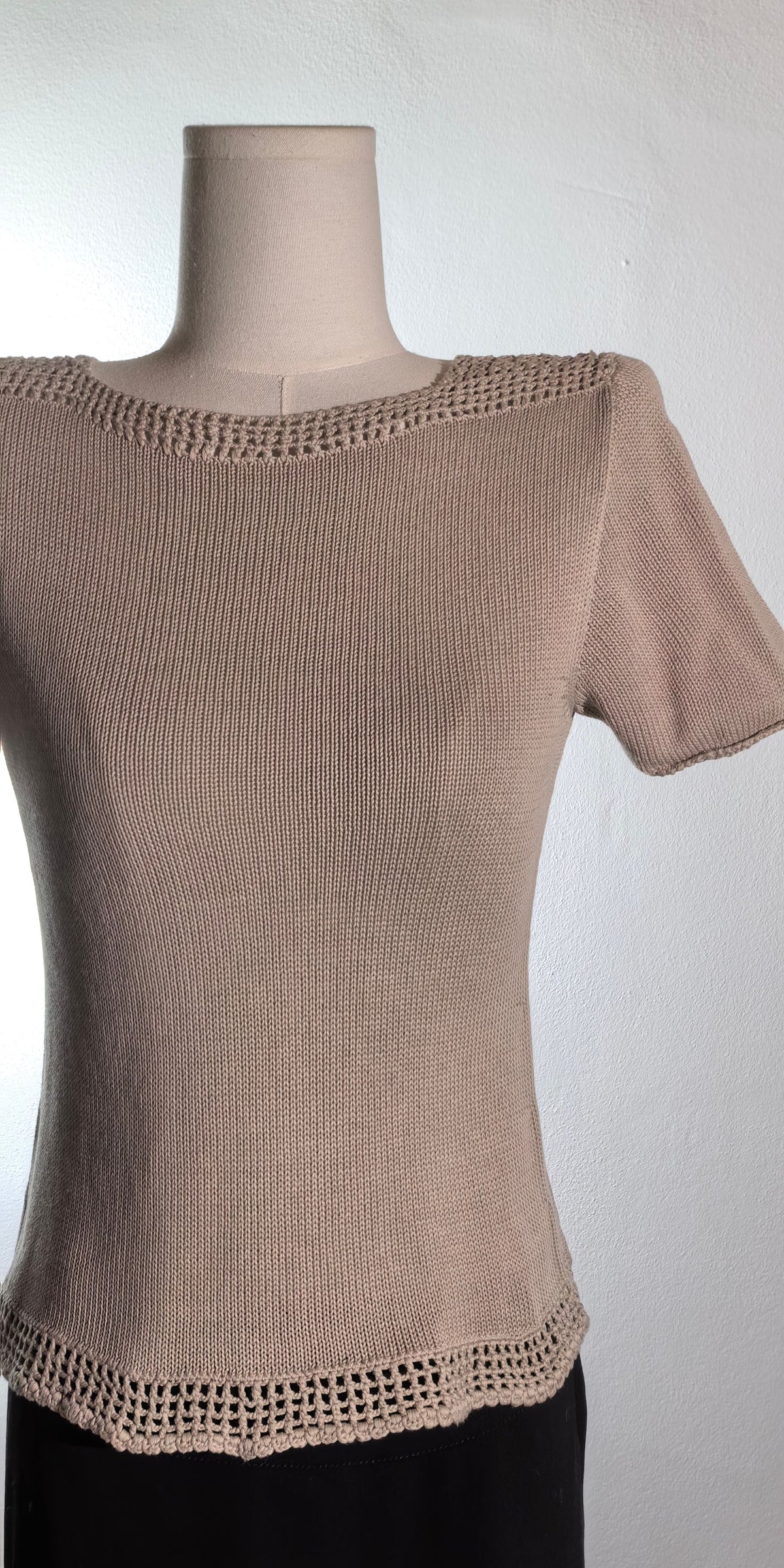 Tricou din bumbac tricotat  handmade