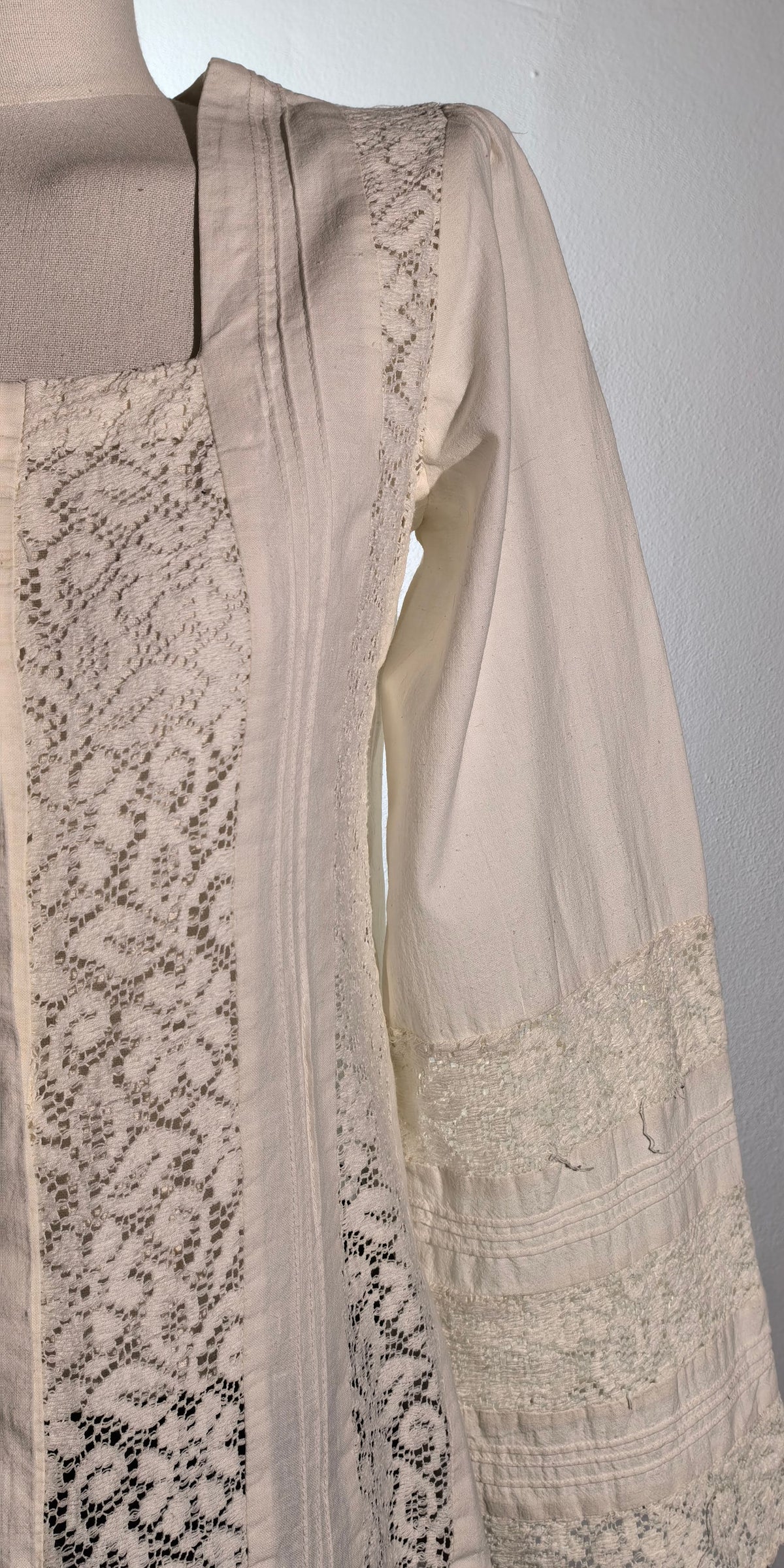 Camasa vintage din panza plina de bumbac cu broderie
