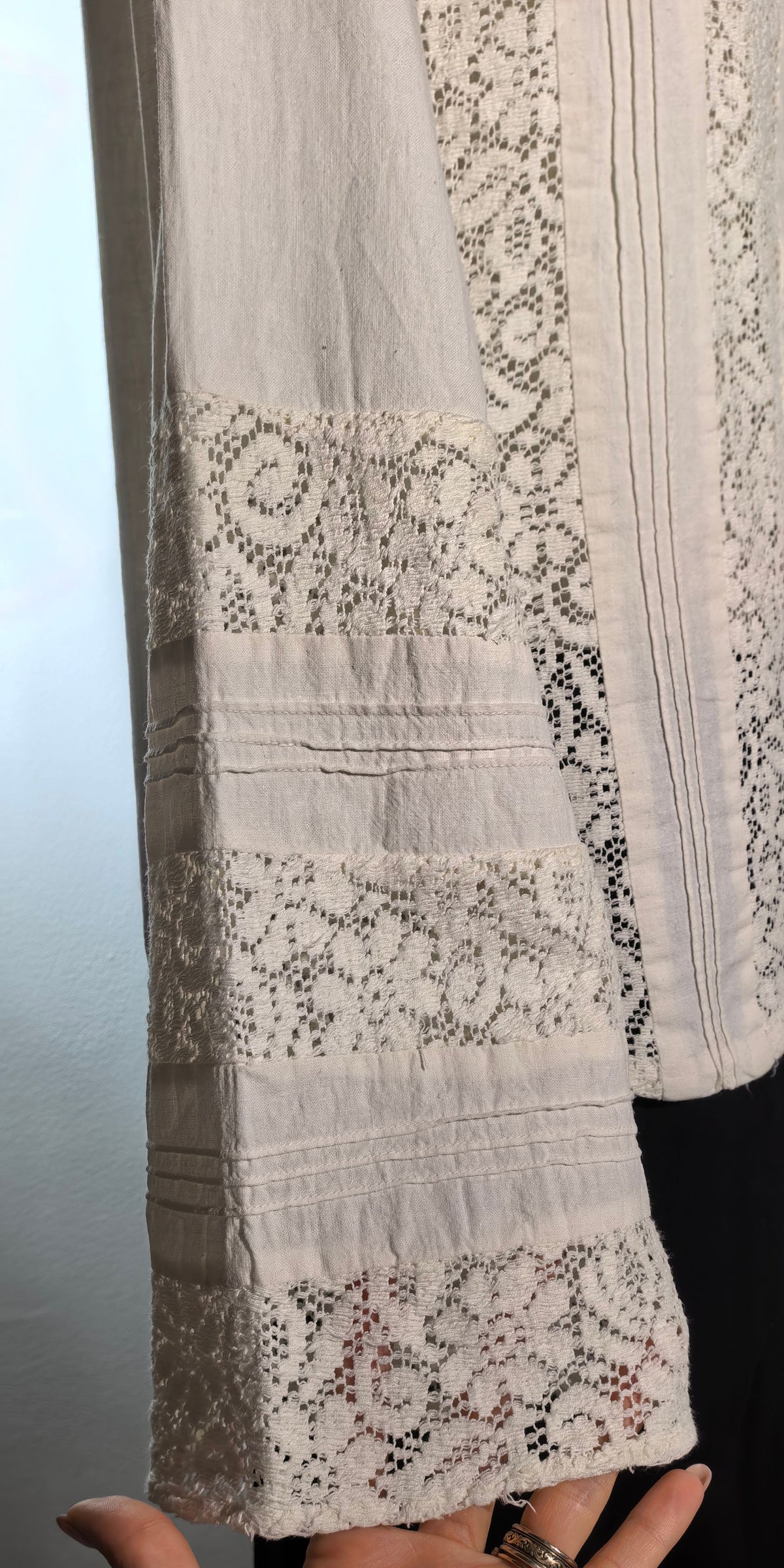 Camasa vintage din panza plina de bumbac cu broderie