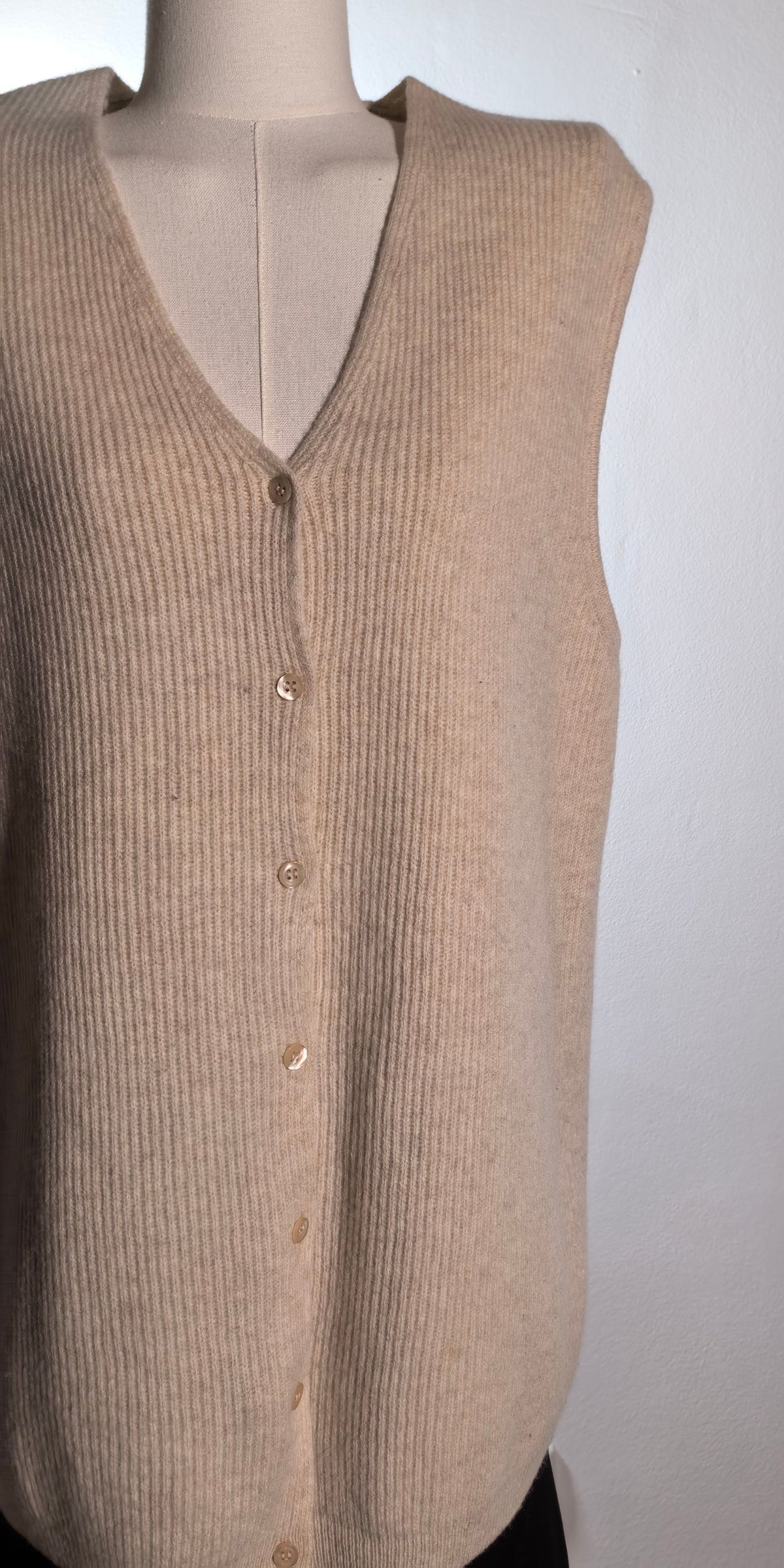 Vesta rib din lana - Sisley