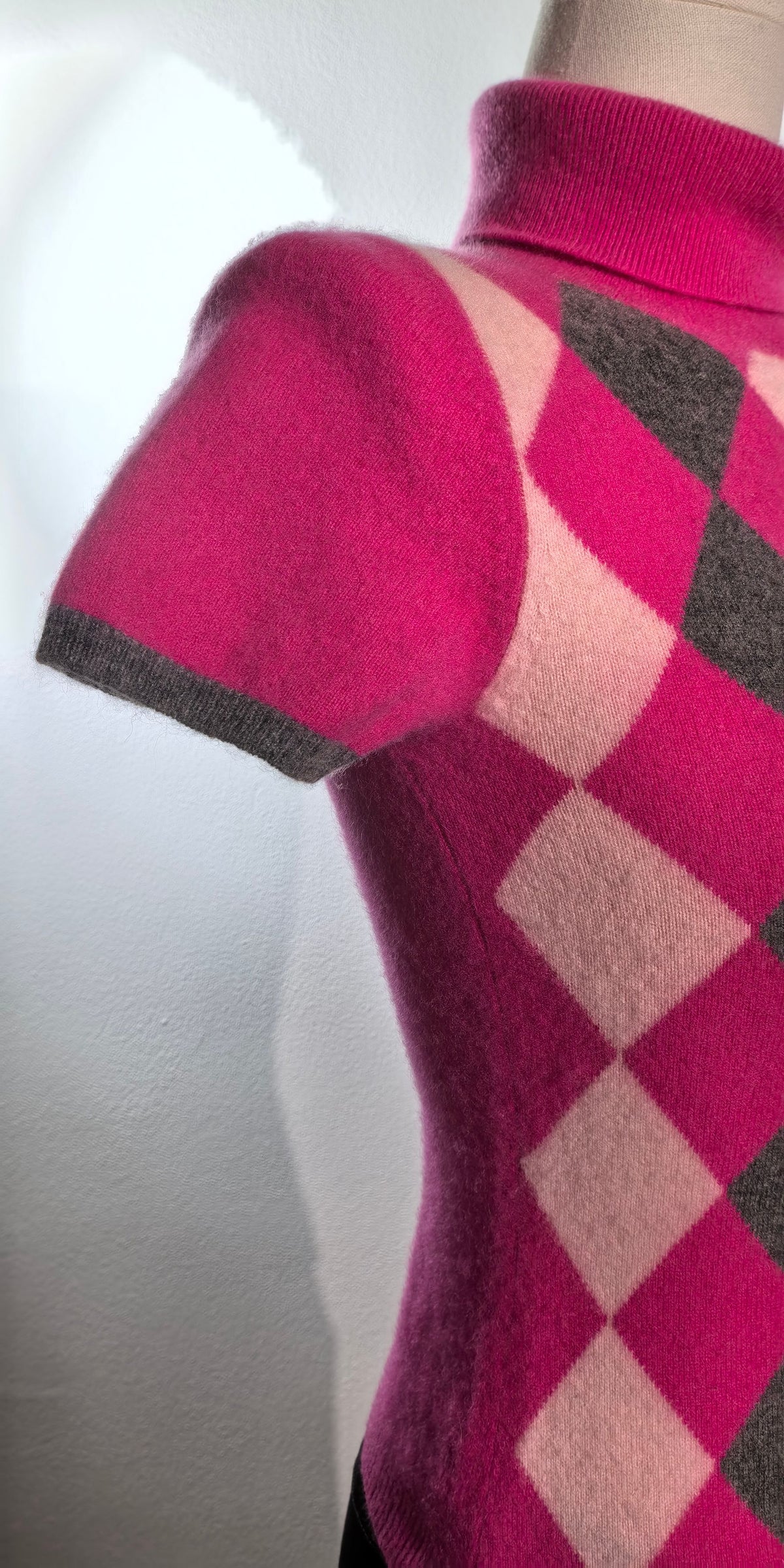 Bluza din casmir fara maneci - Rosa