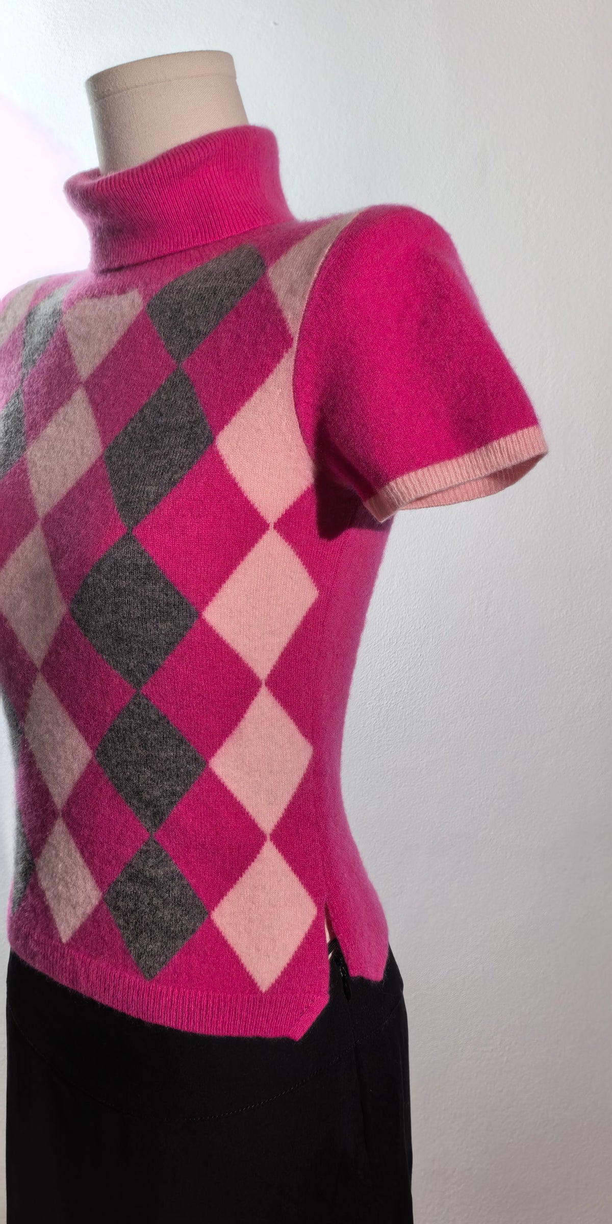 Bluza din casmir fara maneci - Rosa