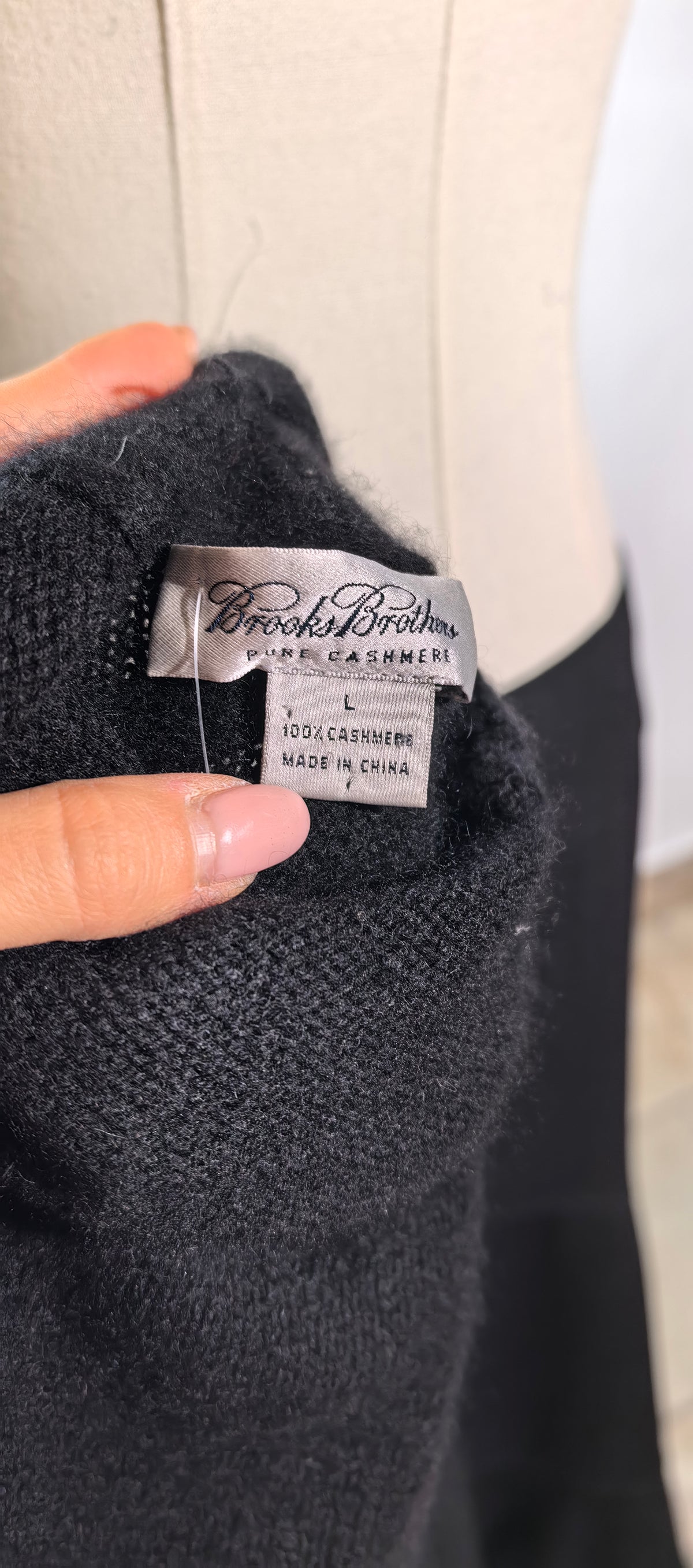 Bluza din casmir aerat cu gat scurt - Brooks Brothers