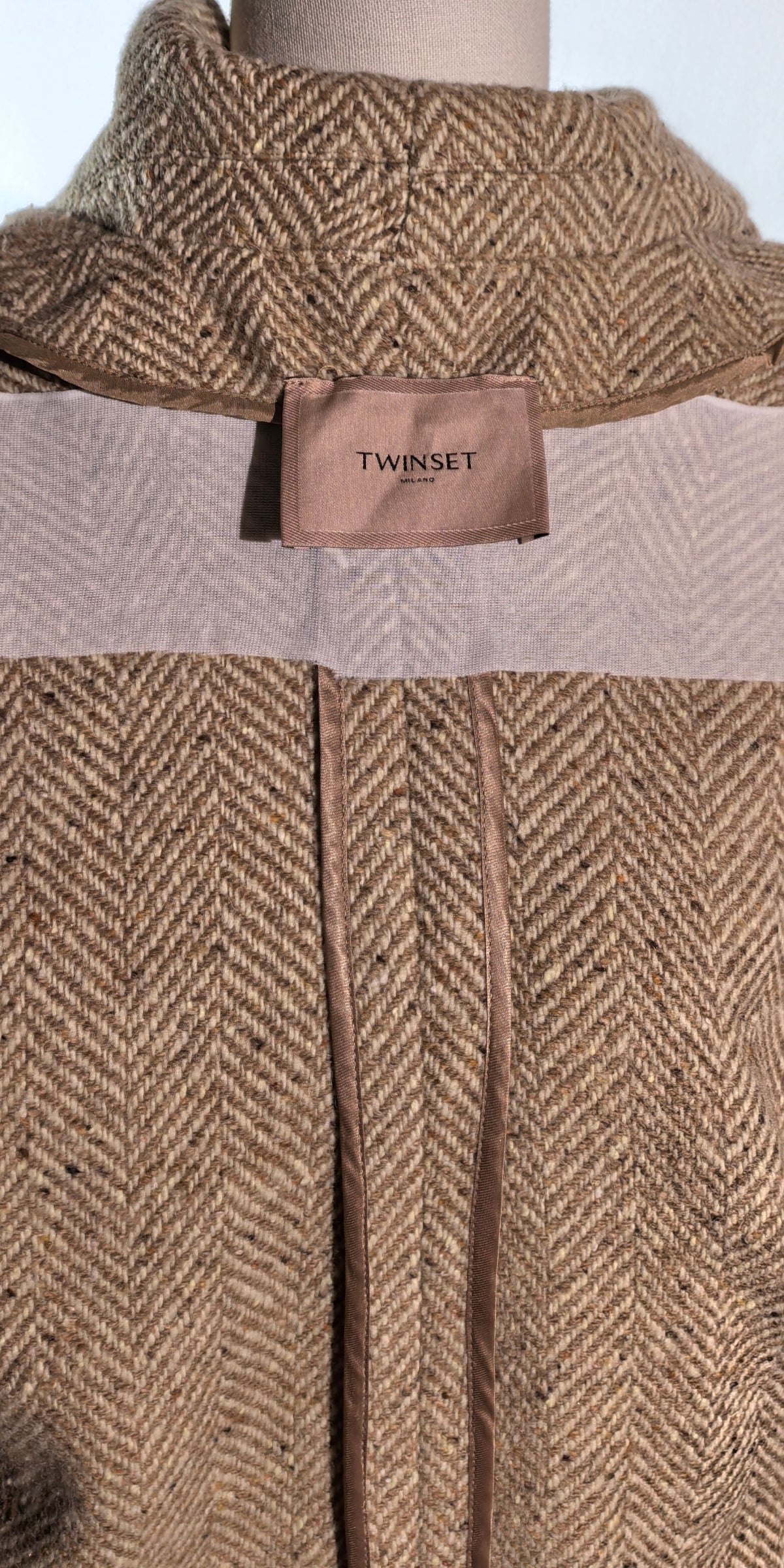 Palton premium cu cordon model fishbone - Twinset