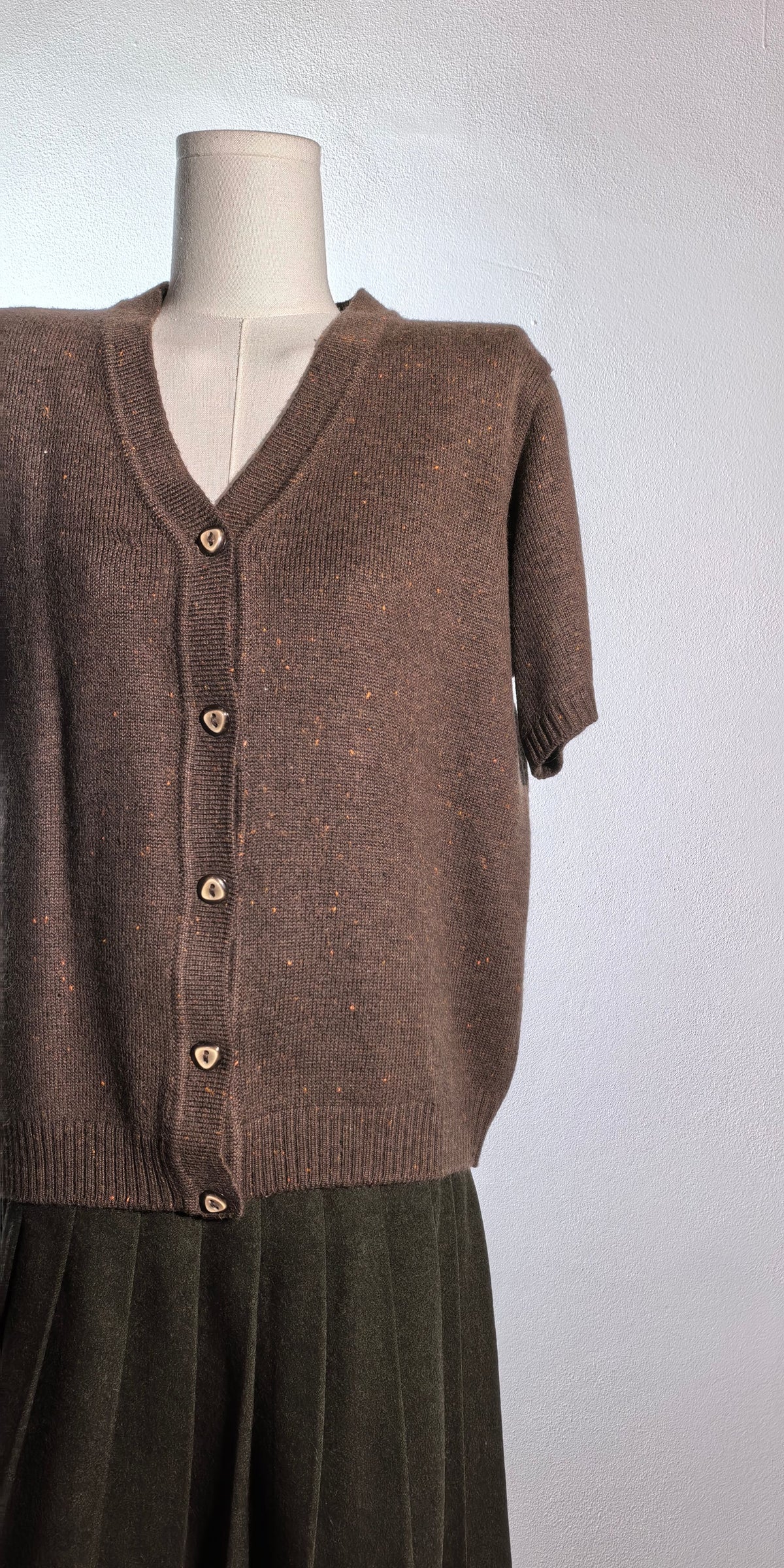 Bluza  din blend de lana cu maneca scurta