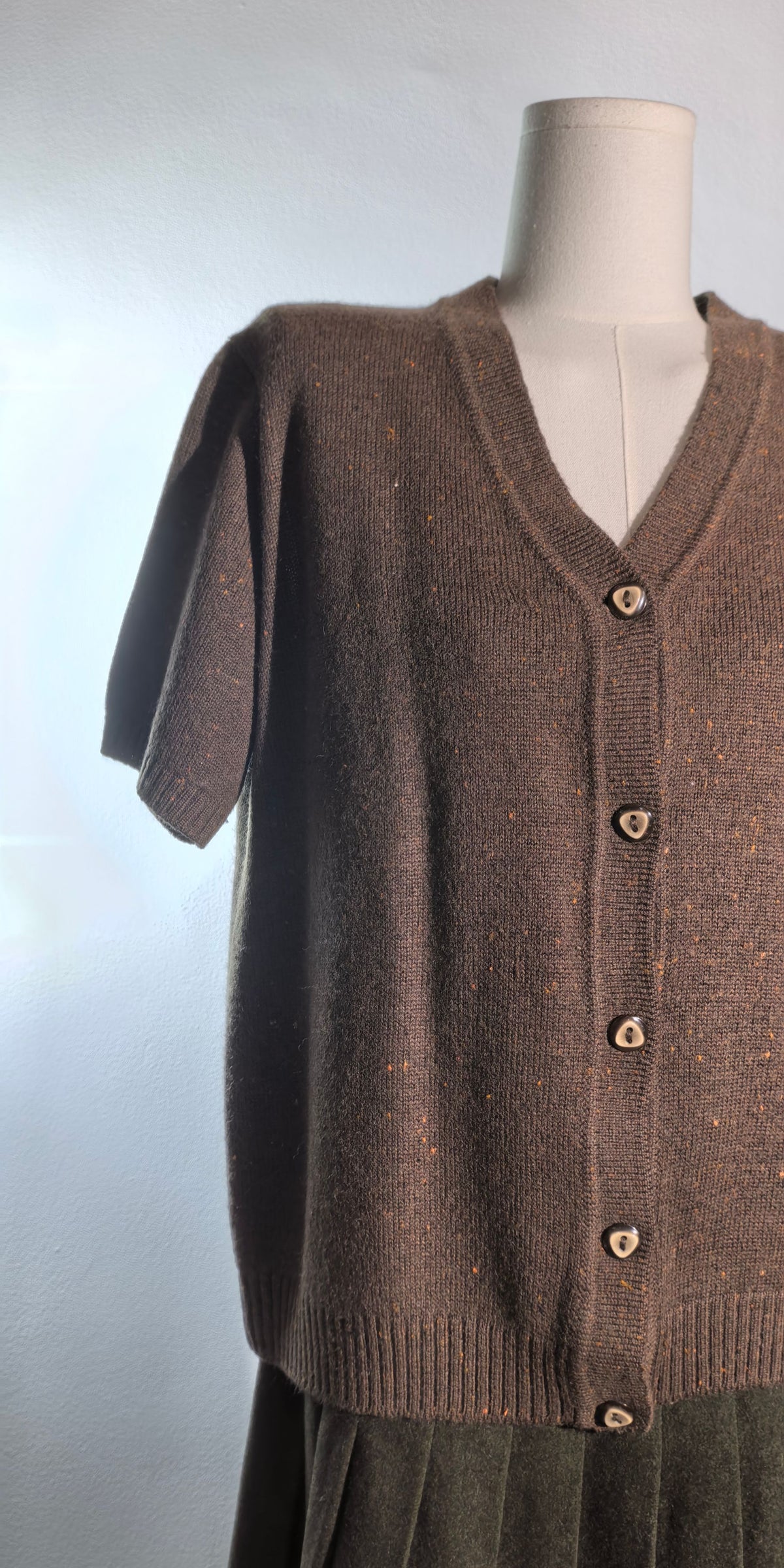 Bluza  din blend de lana cu maneca scurta