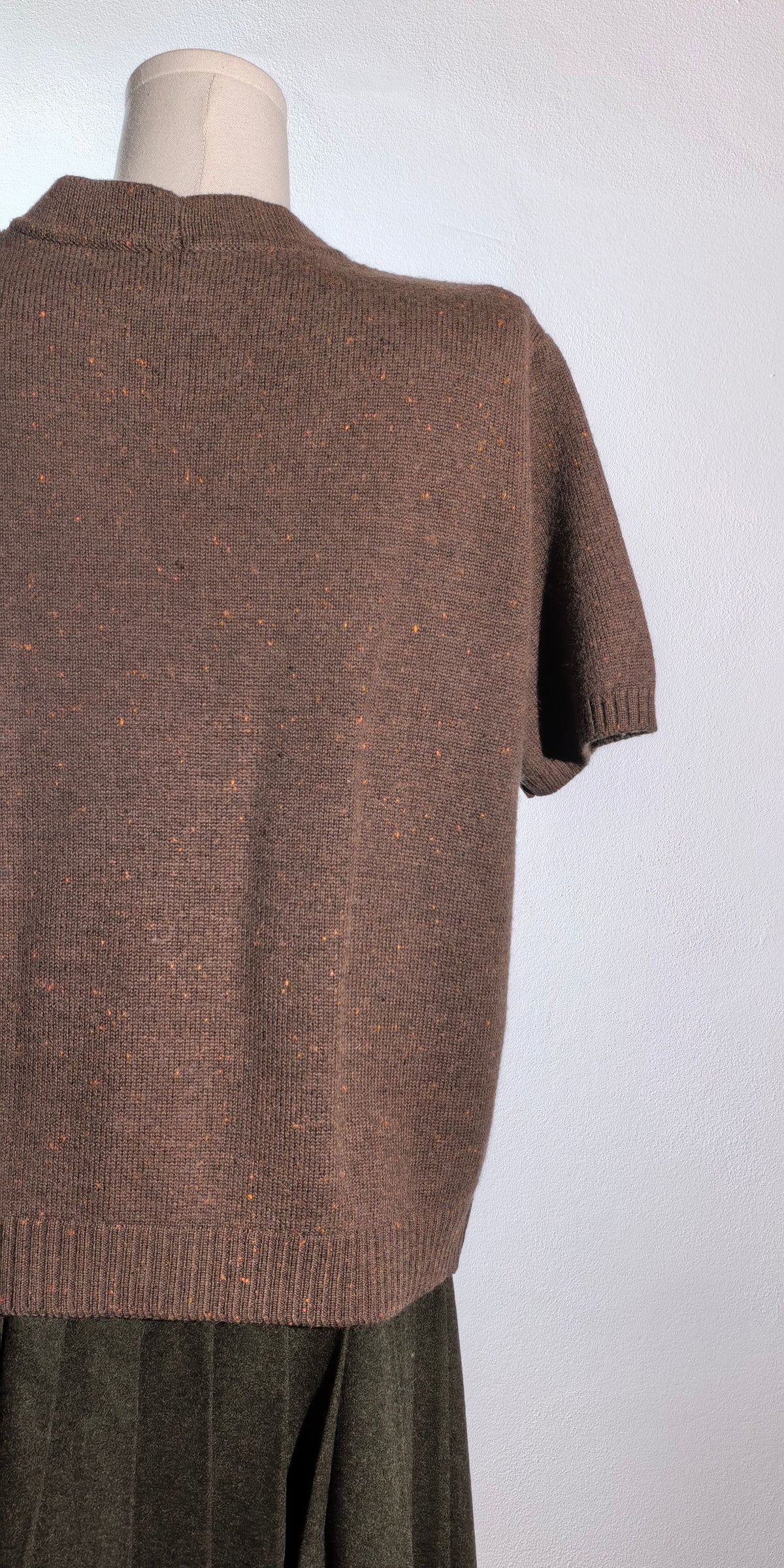 Bluza  din blend de lana cu maneca scurta