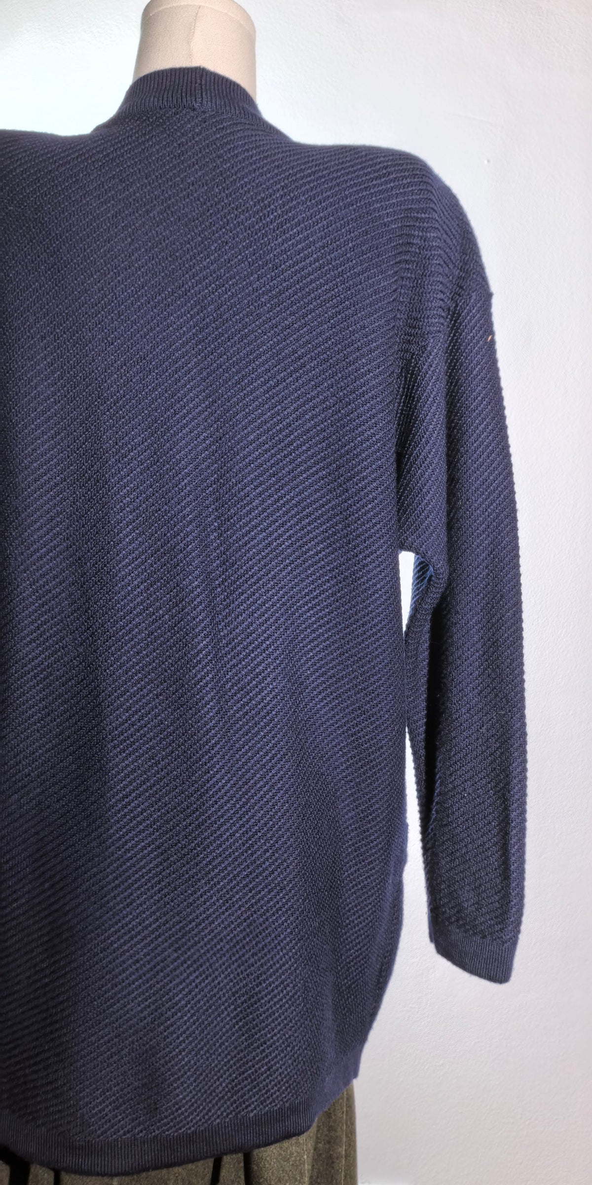 Cardigan amplu din merino extra fin - Blue Berry