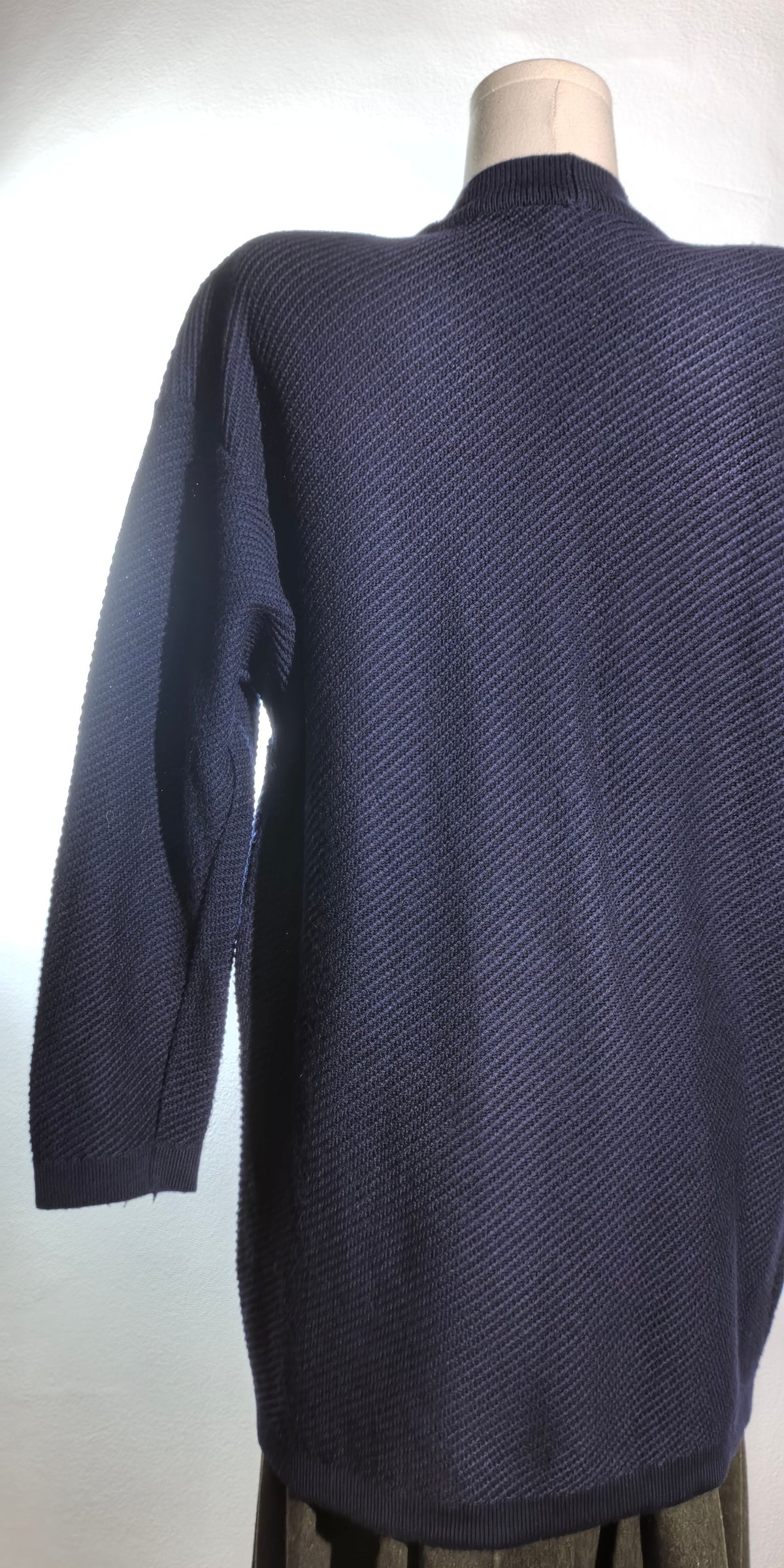 Cardigan amplu din merino extra fin - Blue Berry