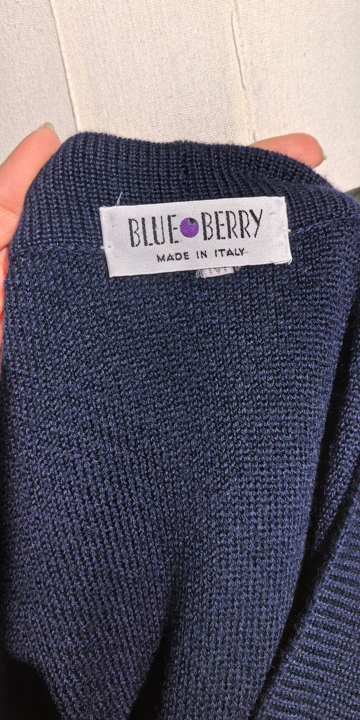 Cardigan amplu din merino extra fin - Blue Berry