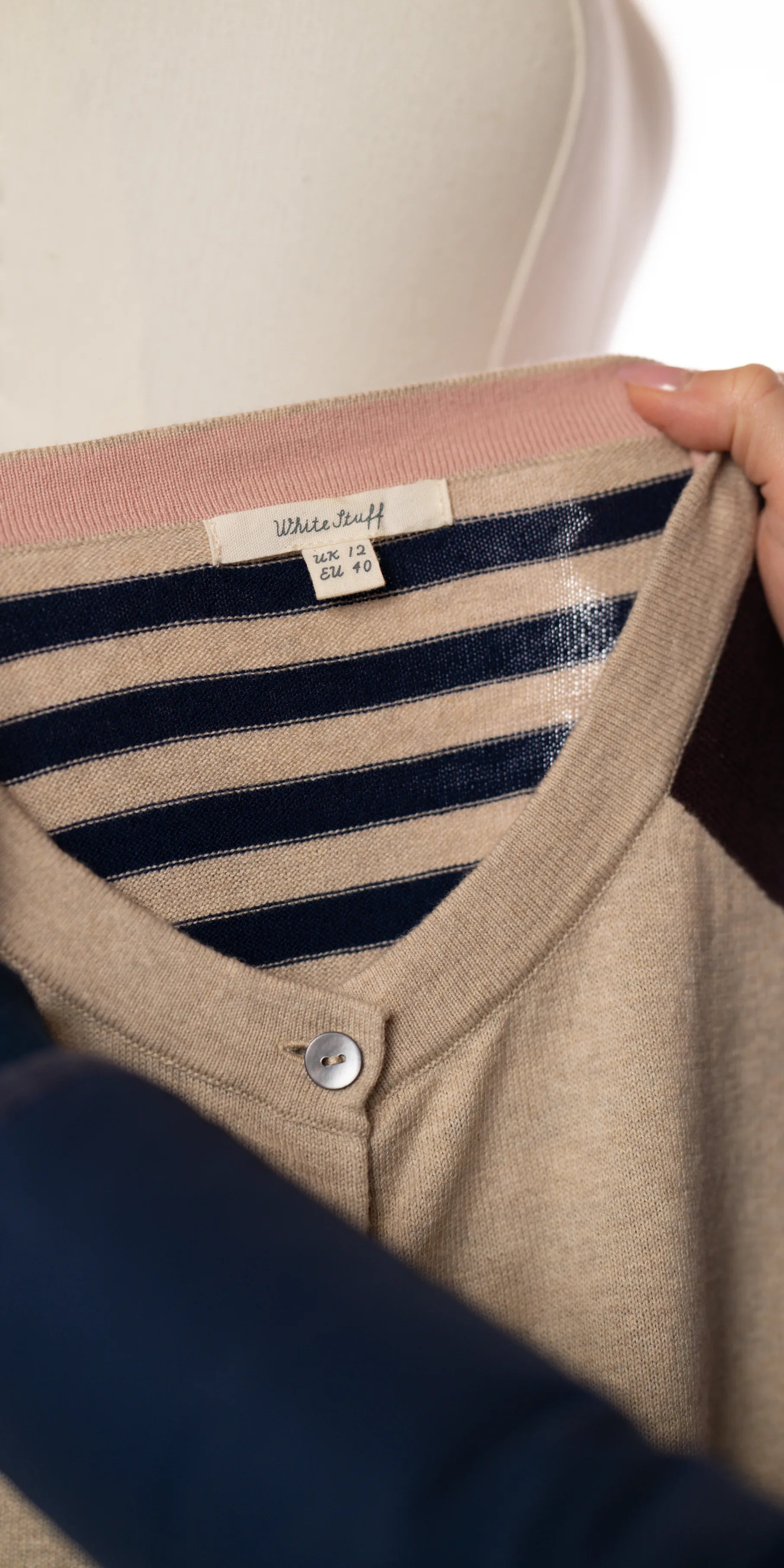 Cardigan din blend merino si bumbac organic - White Stuff