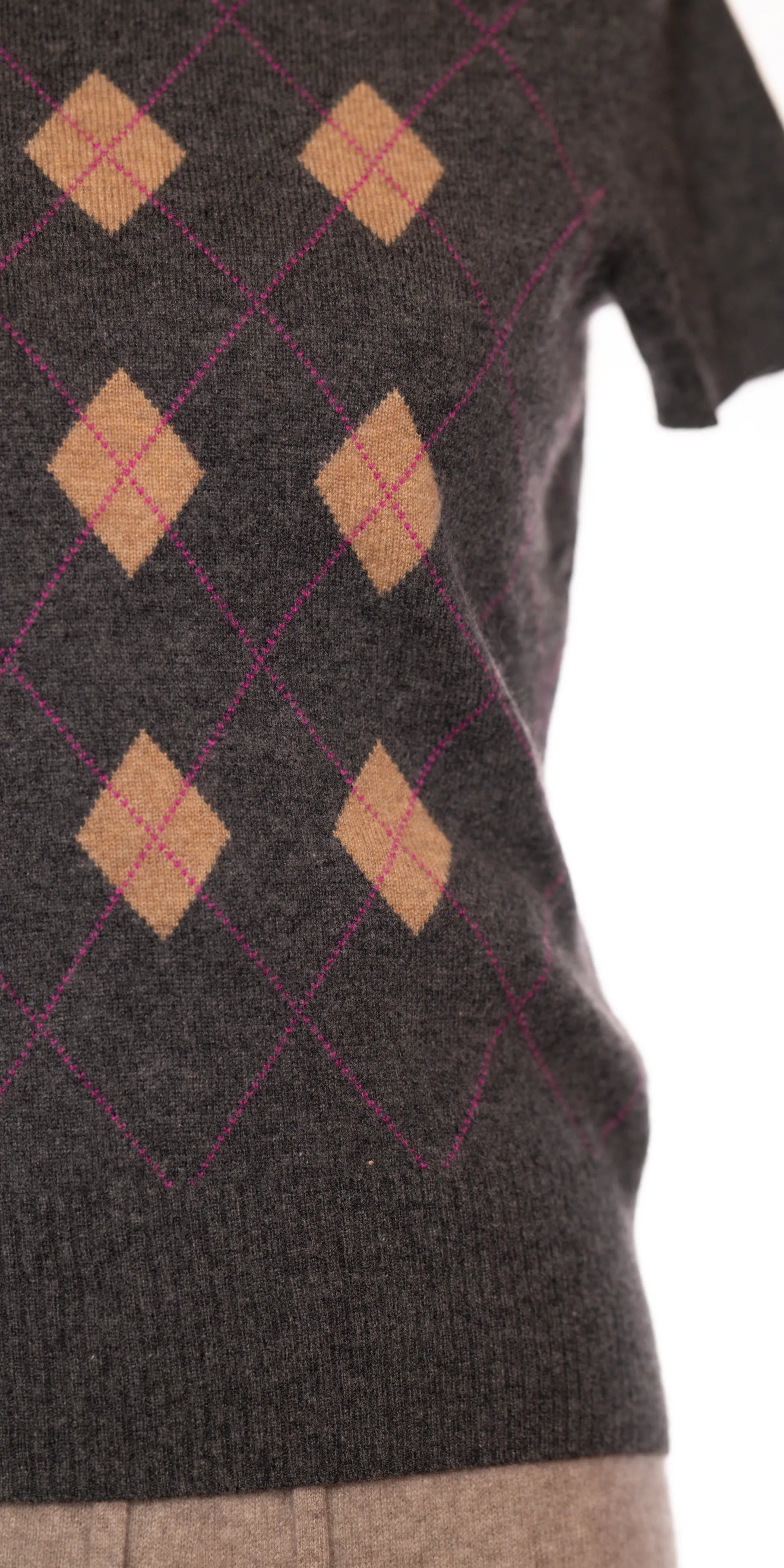 Bluza cu maneca scurta din casmir - Tweeds