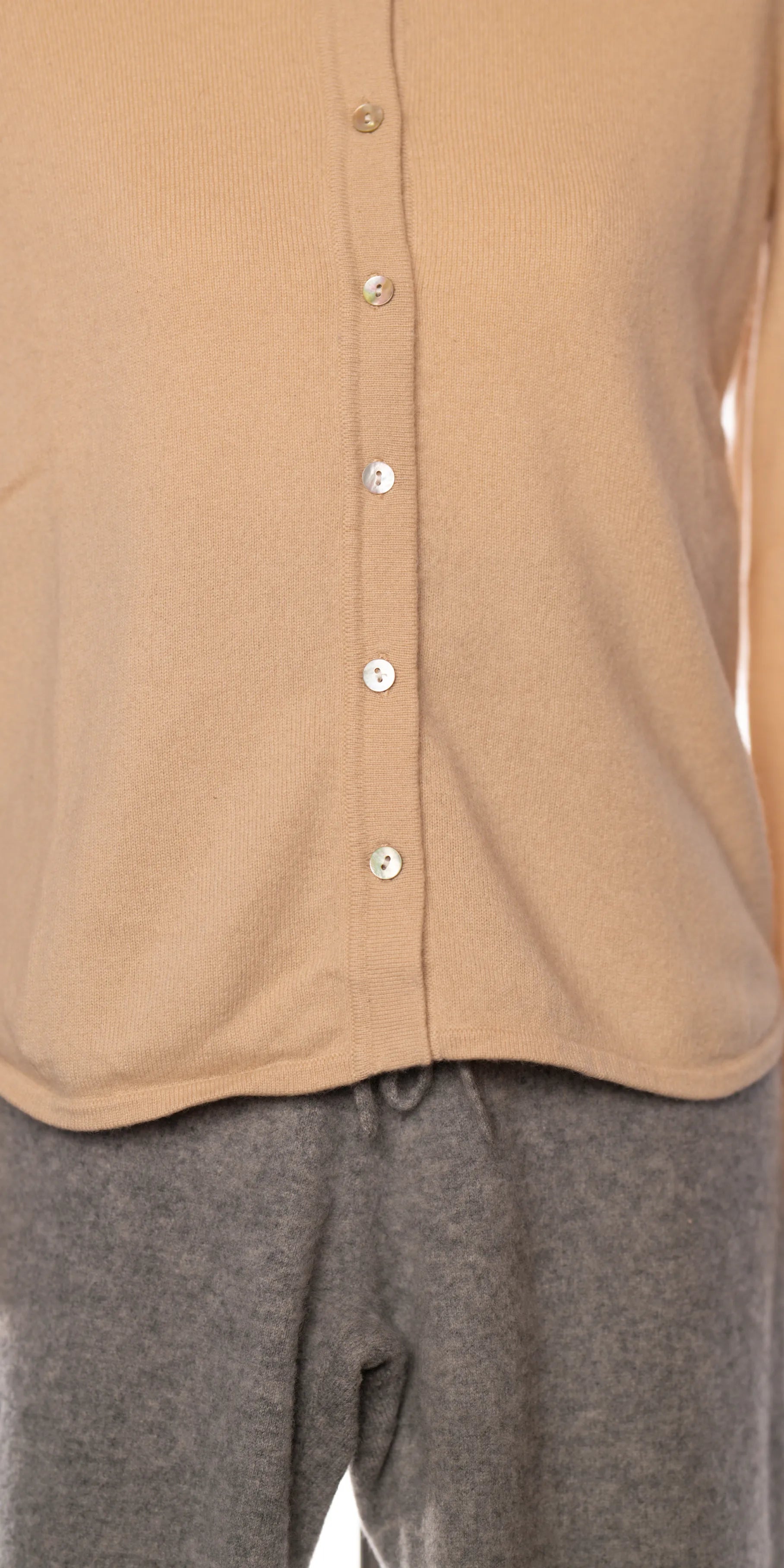 Cardigan din casmir cu guler - Precious Fiber