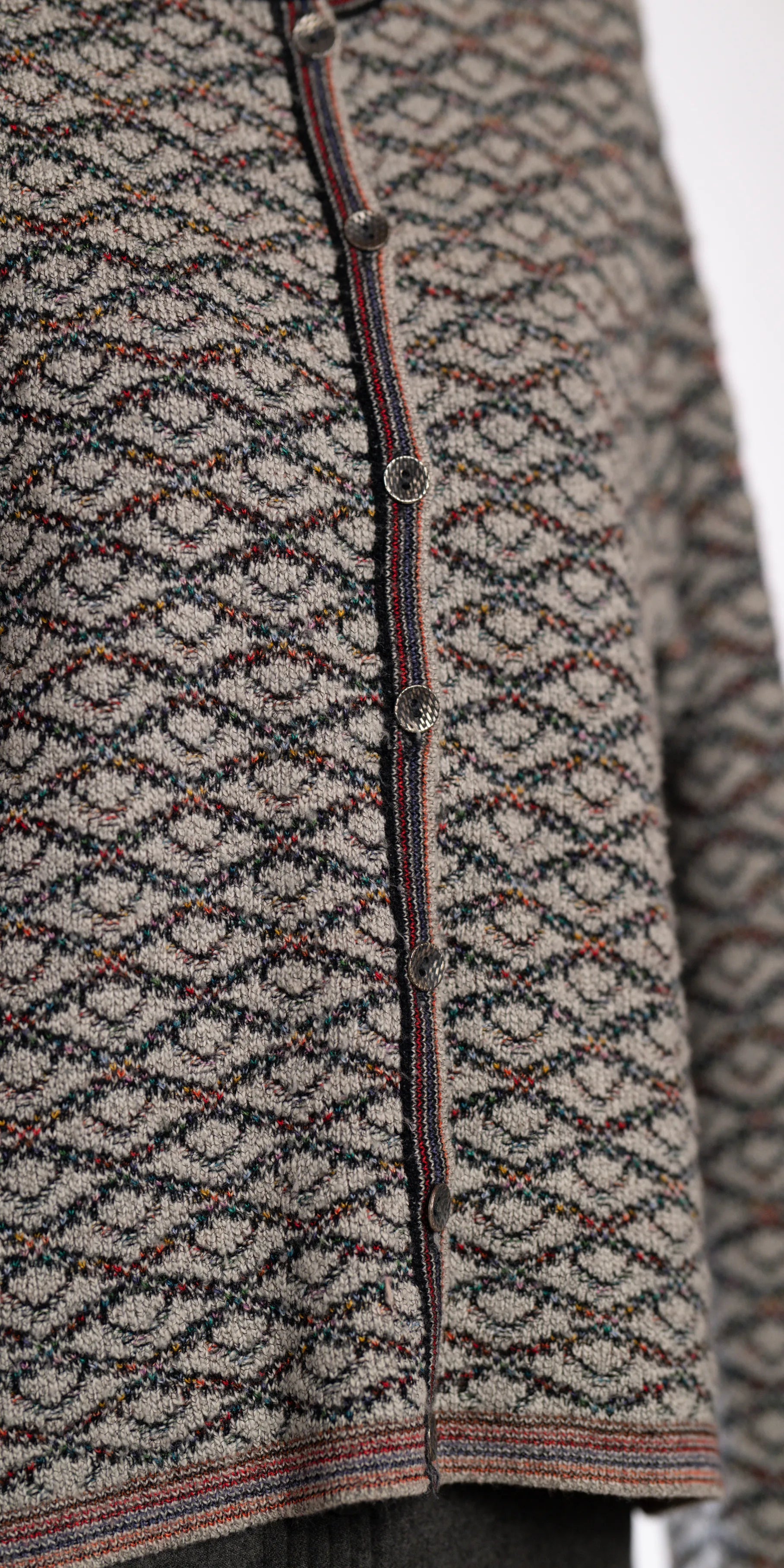 Cardigan multicolor din blend de lana