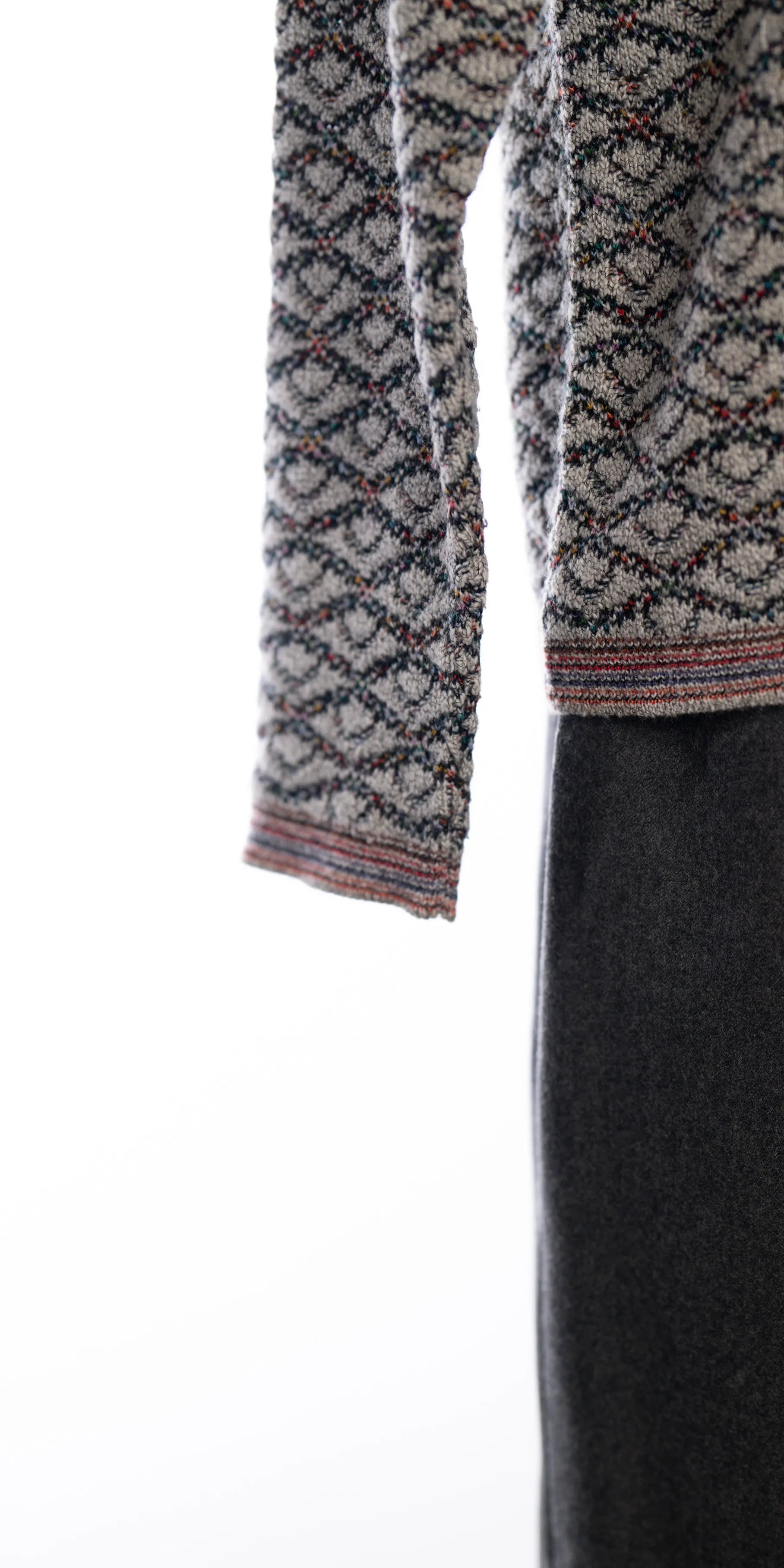 Cardigan multicolor din blend de lana