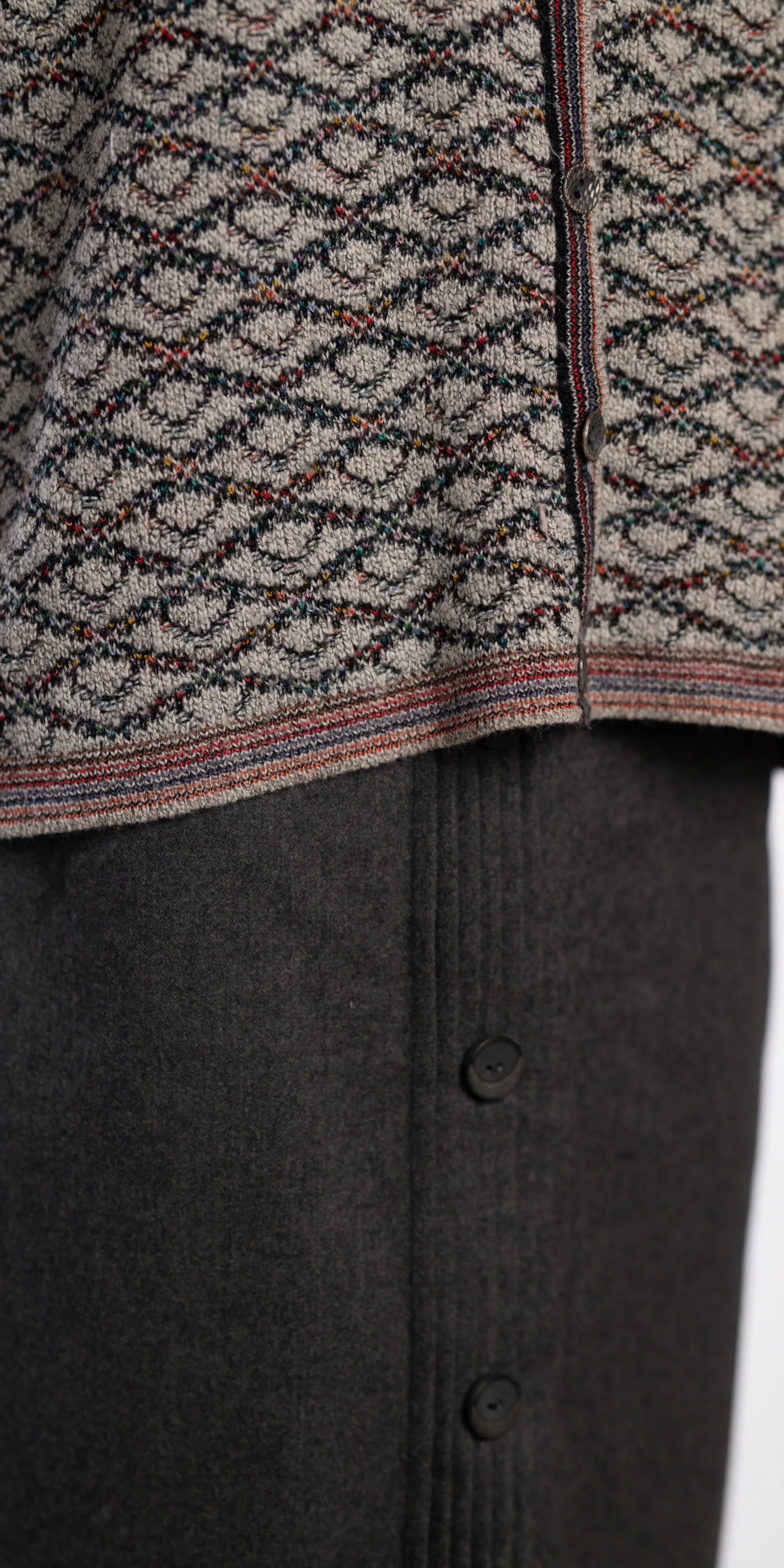 Cardigan multicolor din blend de lana