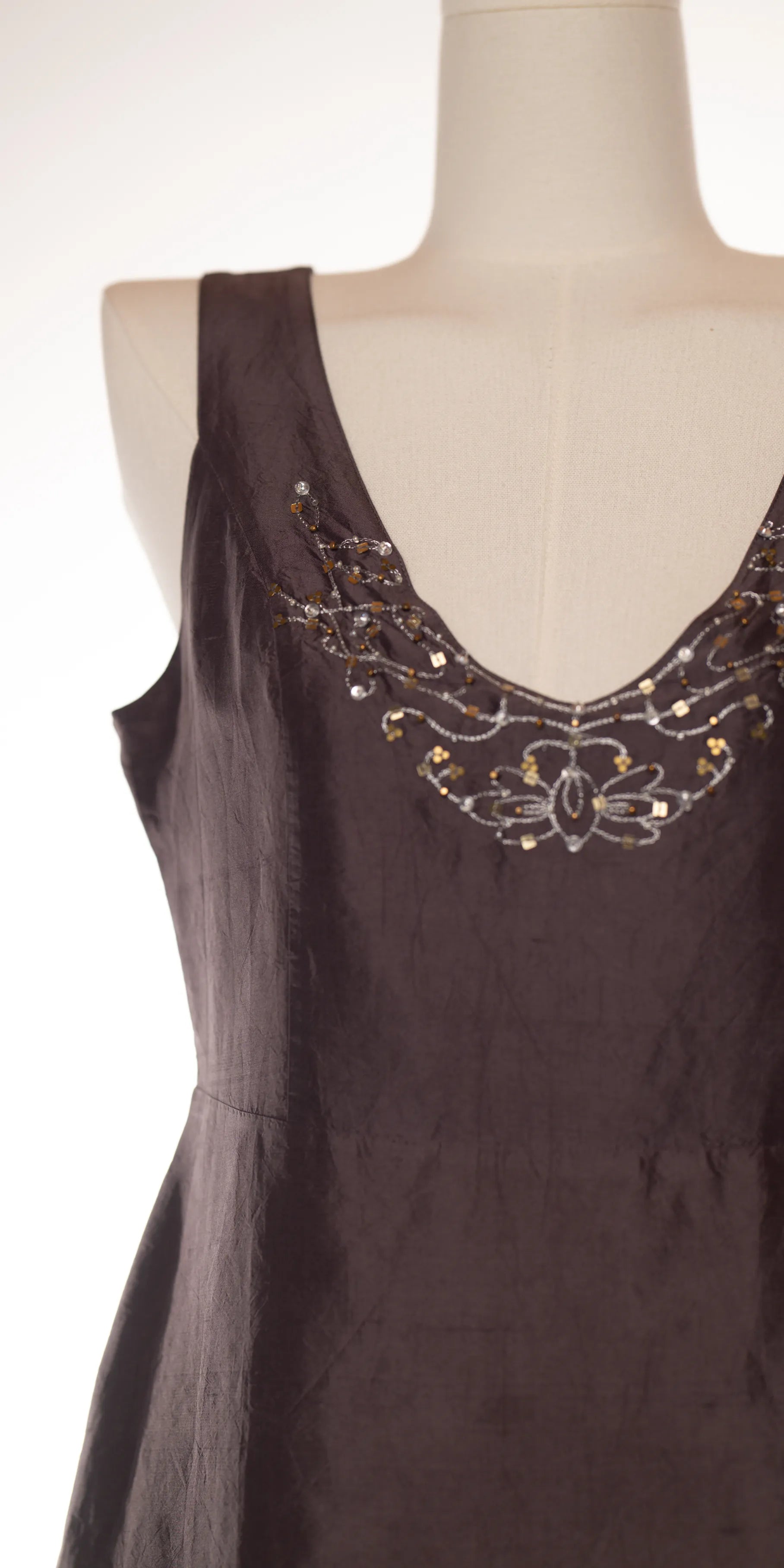 Rochie din matase naturala cu margele - Max&Co
