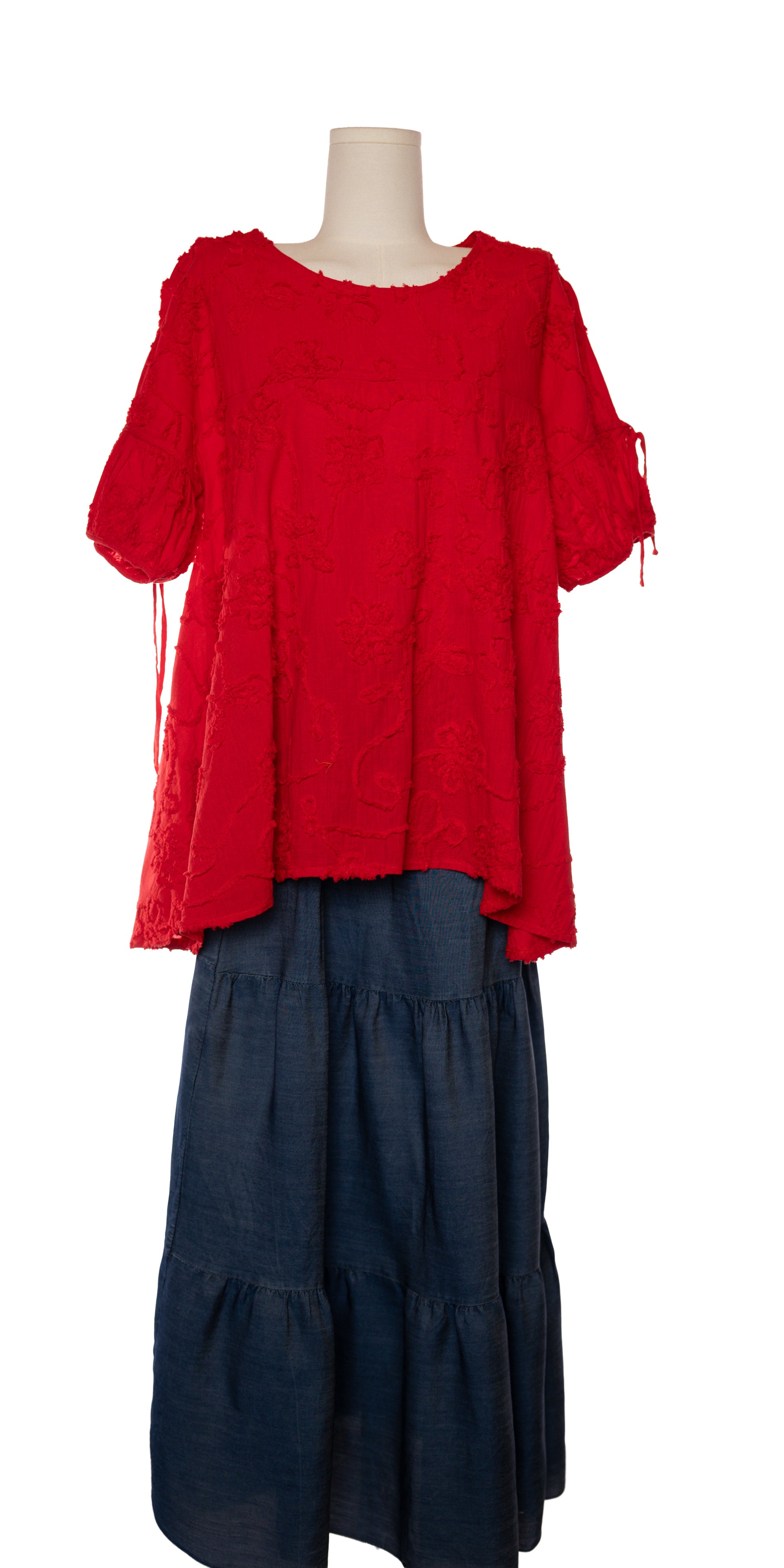 Bluza asimetrica cu detalii 3D