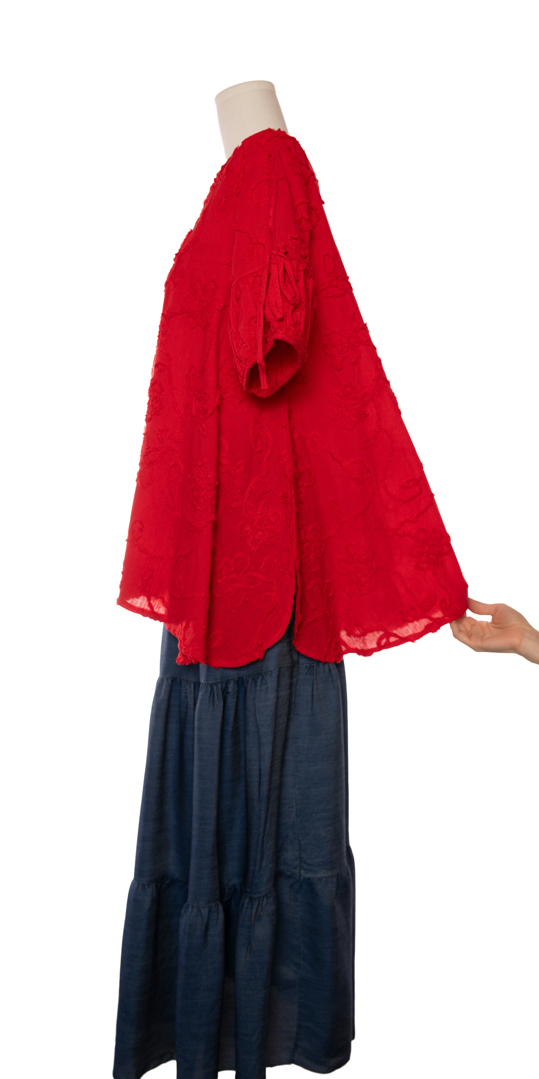 Bluza asimetrica cu detalii 3D